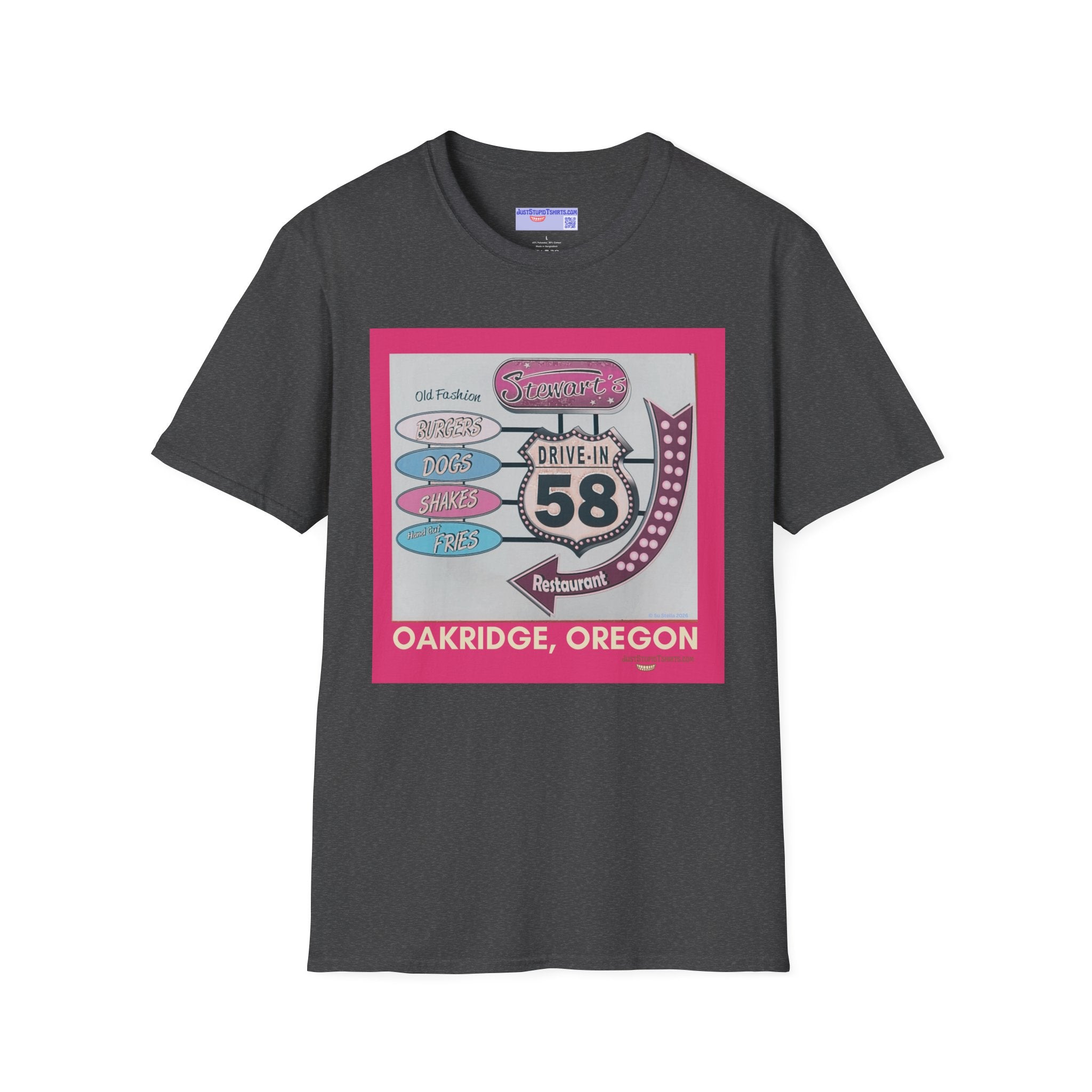 Stewart's 58 a Classic Drive-In Highway 58 series T-Shirt — Oakridge, Oregon Retro Diner Graphic Tee- Oregon Tourist