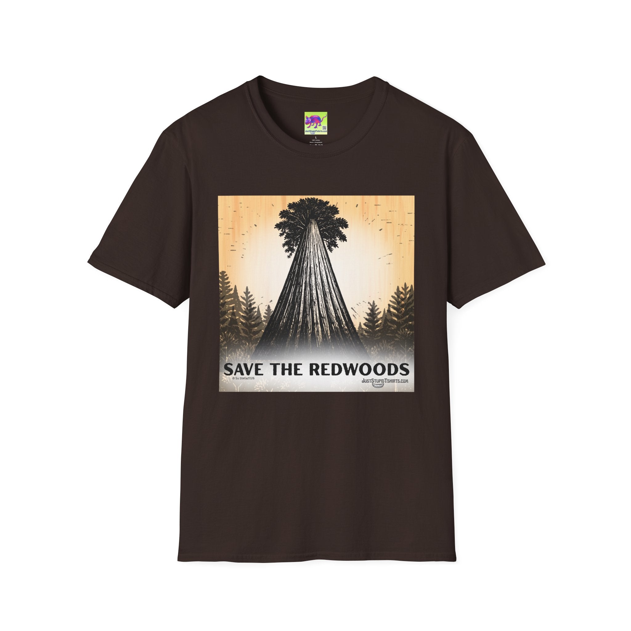 Save the Redwoods T-Shirt — Vintage Redwood Forest Tee- Oregon and California Redwoods- Protect the Forest