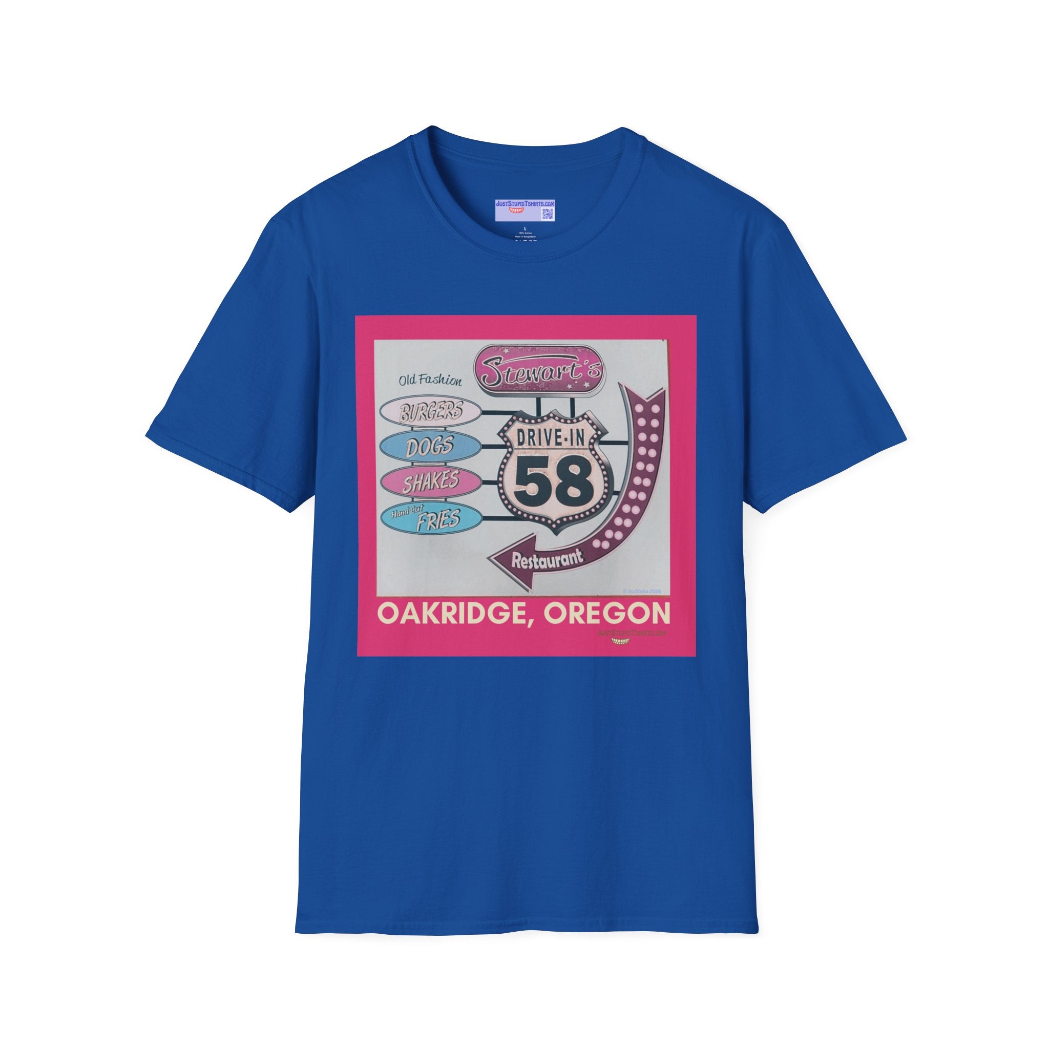 Stewart's 58 a Classic Drive-In Highway 58 series T-Shirt — Oakridge, Oregon Retro Diner Graphic Tee- Oregon Tourist