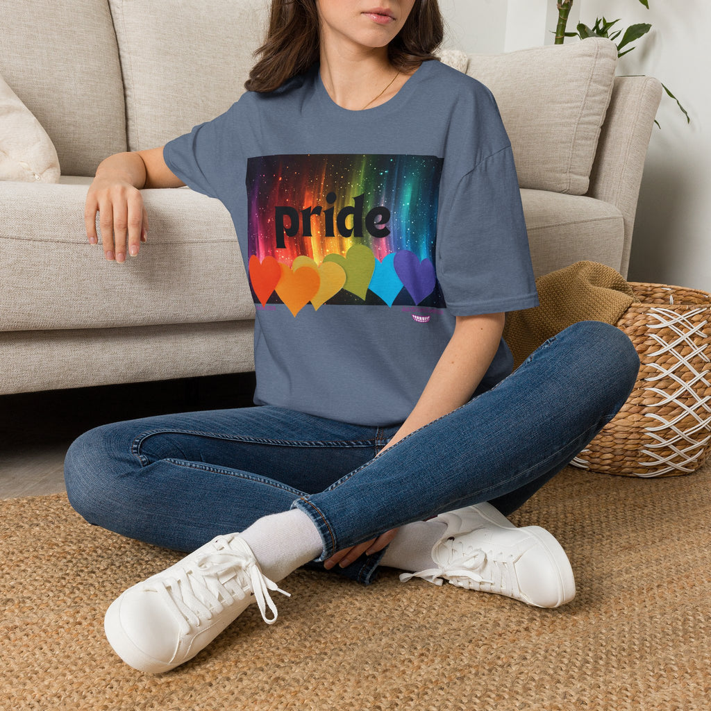 Pride Rainbow Hearts T‑Shirt — Colorful Pride Graphic Tee- LGBTQ shirt, pride month shirt