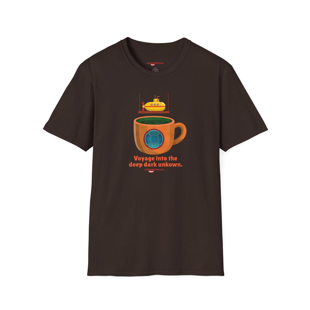 Voyage Into the Deep Dark Unknown T-Shirt — Submarine Coffee Cup Graphic Tee