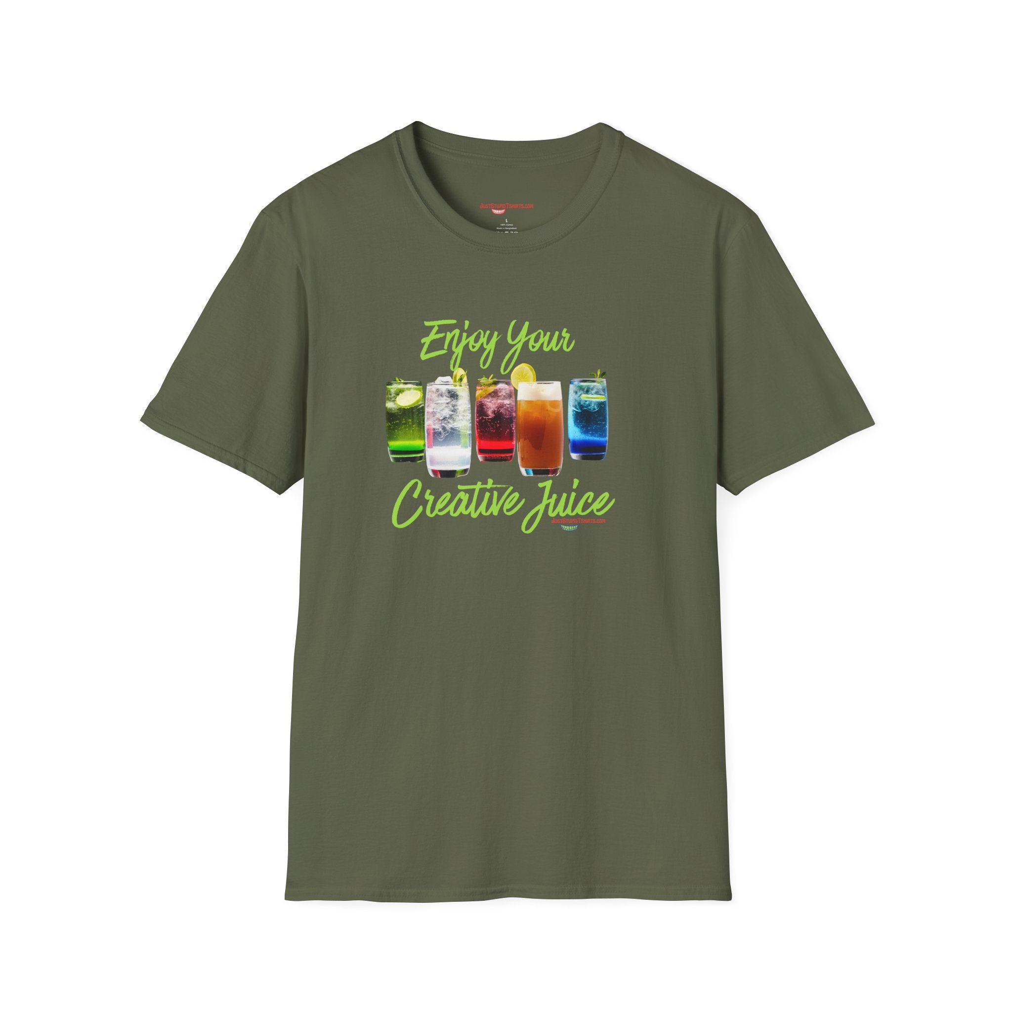 Enjoy Your Creative Juice- Your artsy side is showing- Unisex Softstyle T-Shirt, bartender shirt, artist shirt,