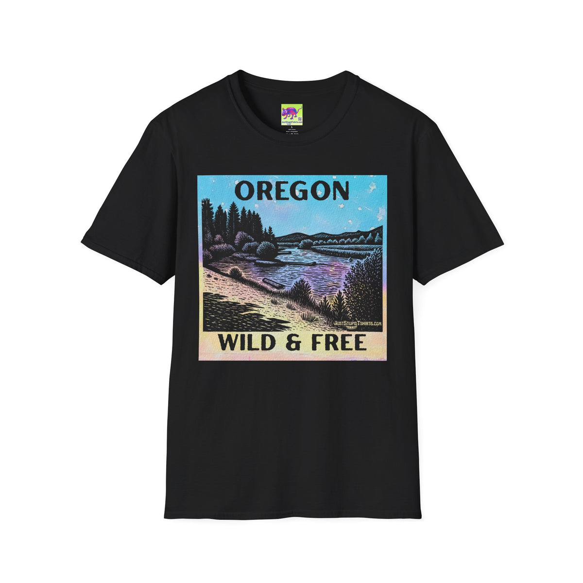 Oregon Wild & Free Scenic T-Shirt — Harris Beach, Oregon Vintage River Landscape Tee