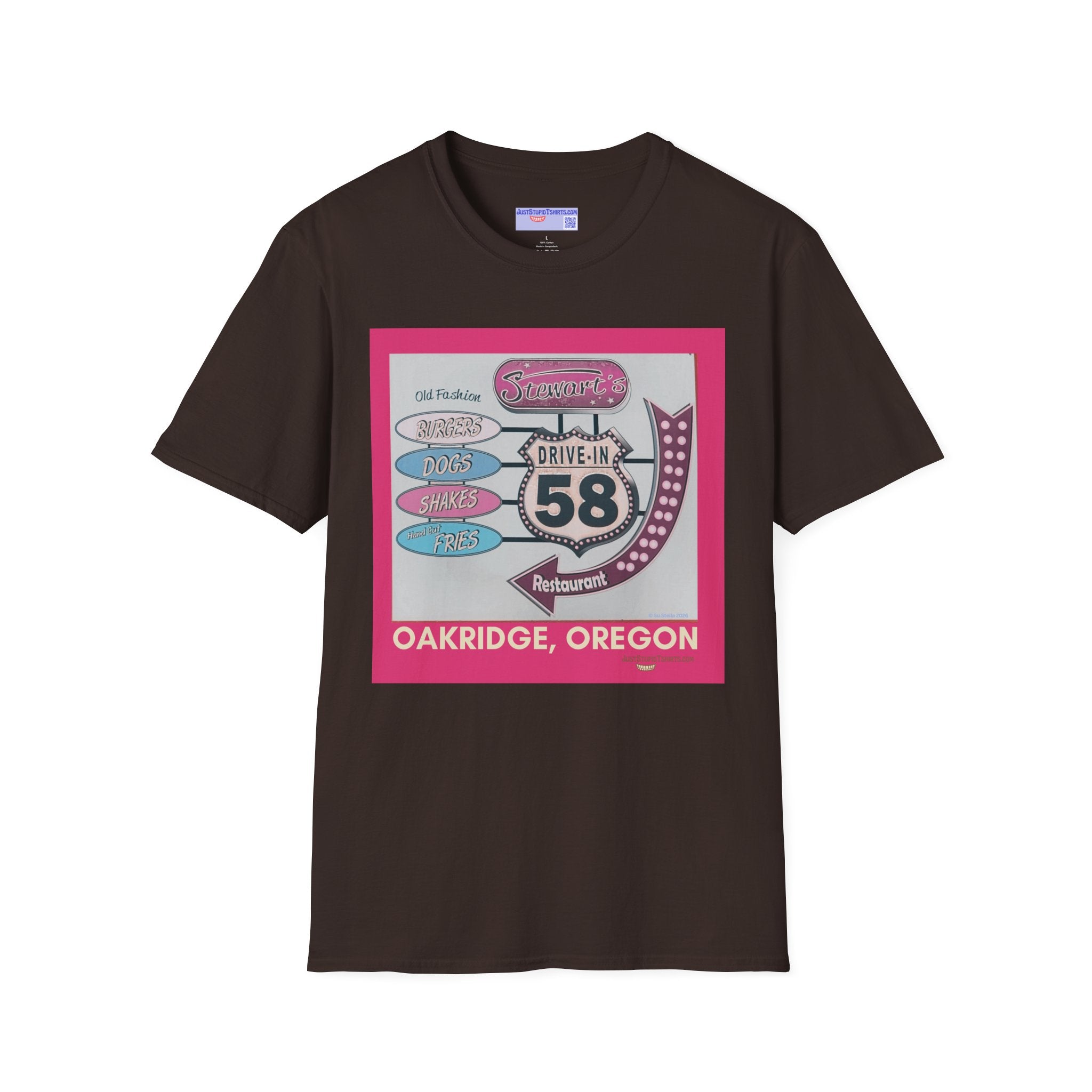 Stewart's 58 a Classic Drive-In Highway 58 series T-Shirt — Oakridge, Oregon Retro Diner Graphic Tee- Oregon Tourist