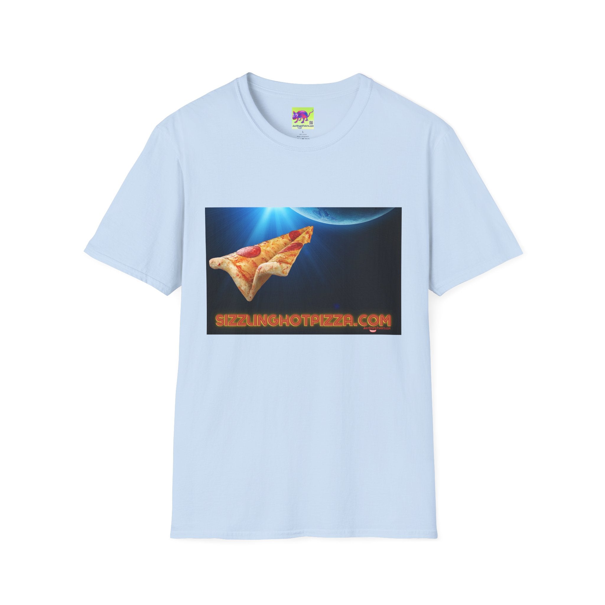 Pizza Rocket T-Shirt — Retro Space Slice Graphic Tee Sizzling Hot Pizza on the fly