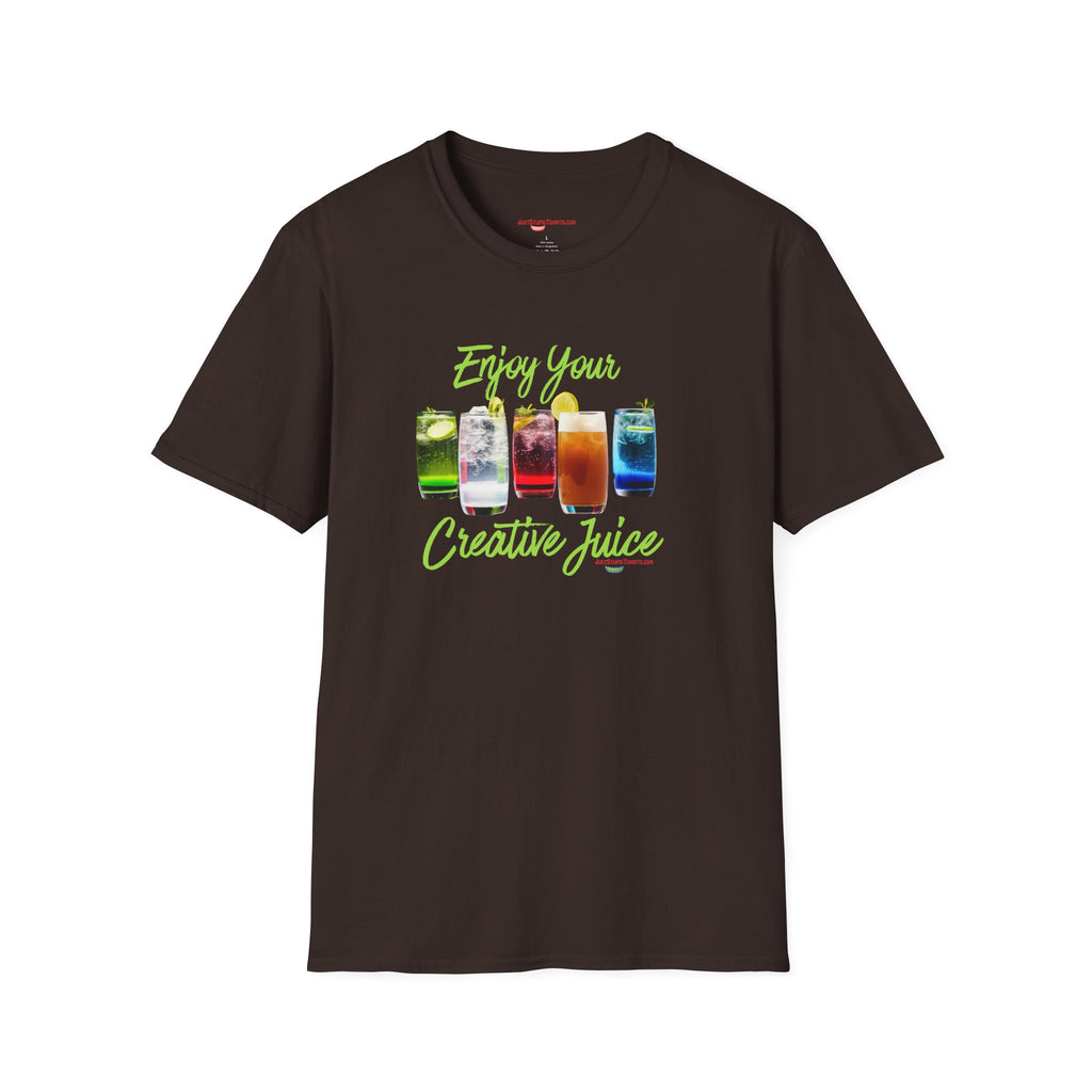 Enjoy Your Creative Juice- Your artsy side is showing- Unisex Softstyle T-Shirt, bartender shirt, artist shirt,