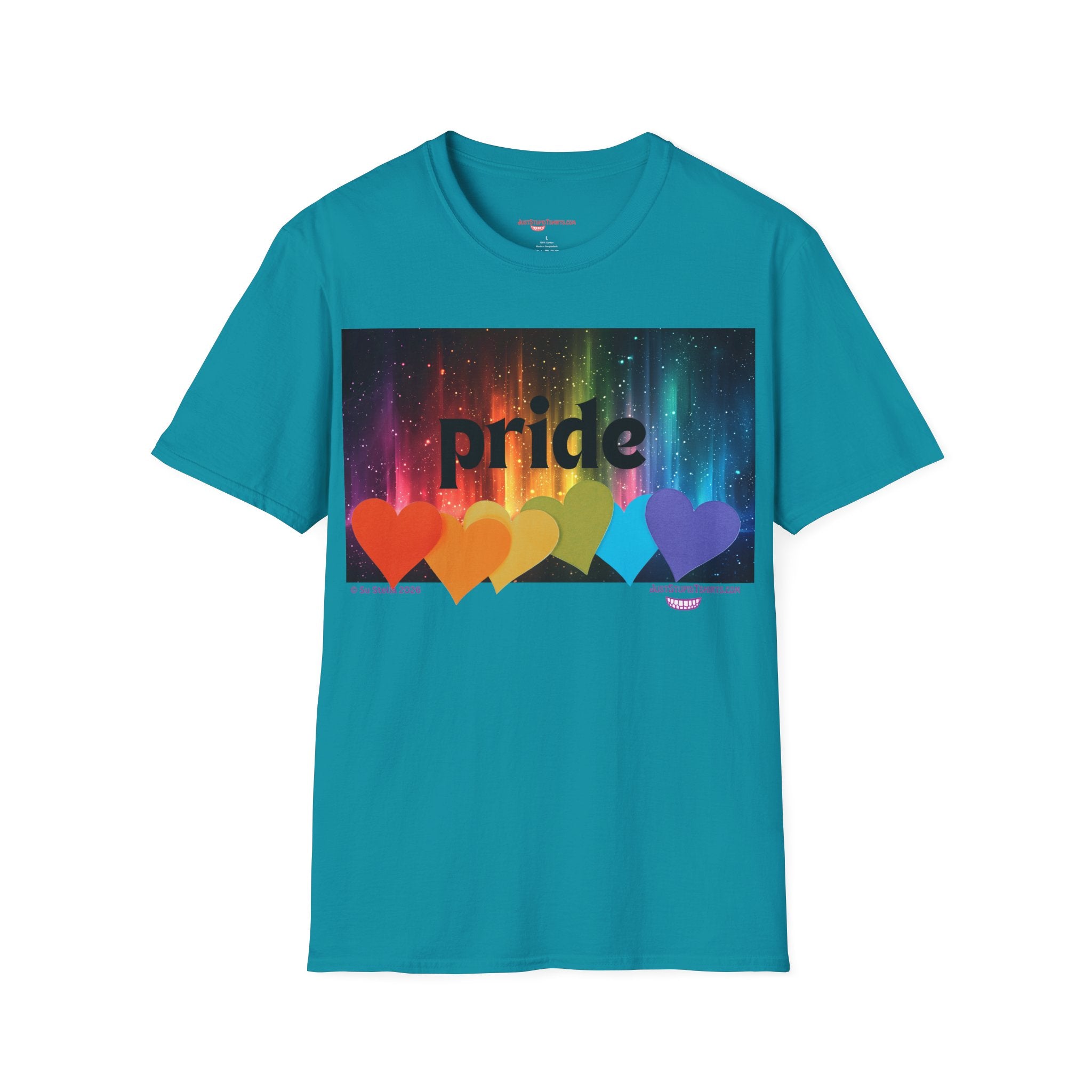 Pride Rainbow Hearts T‑Shirt — Colorful Pride Graphic Tee- LGBTQ shirt, pride month shirt