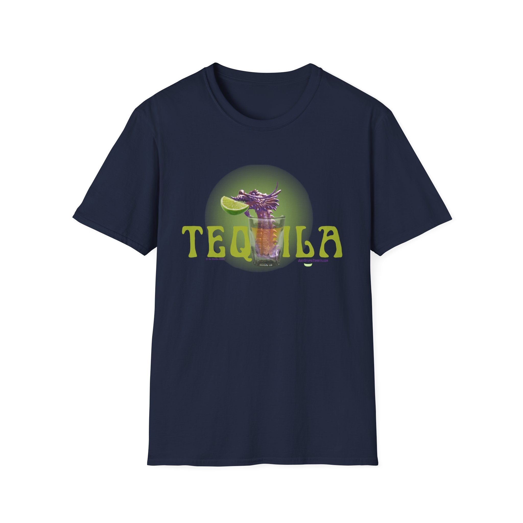 Tequila Dragon T-Shirt — Lime Shot Graphic Tee- Tequila Worm - Lime- Salt- Tequila- O My!