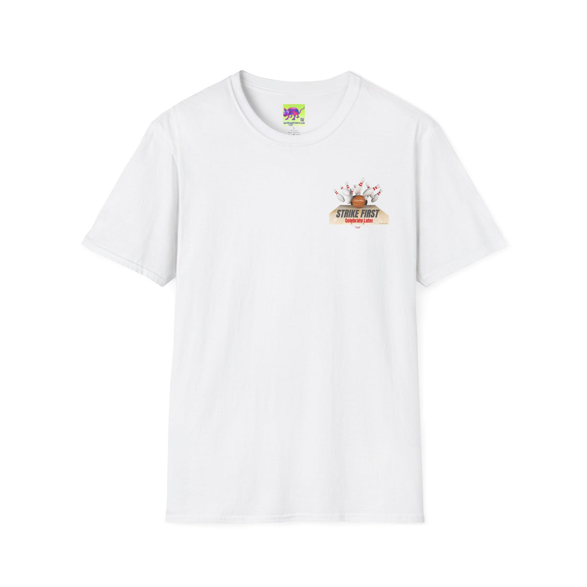 Strike First- Celebrate Later - Bowling Shirt for League Night- Bowling gift- Bowlers Tee