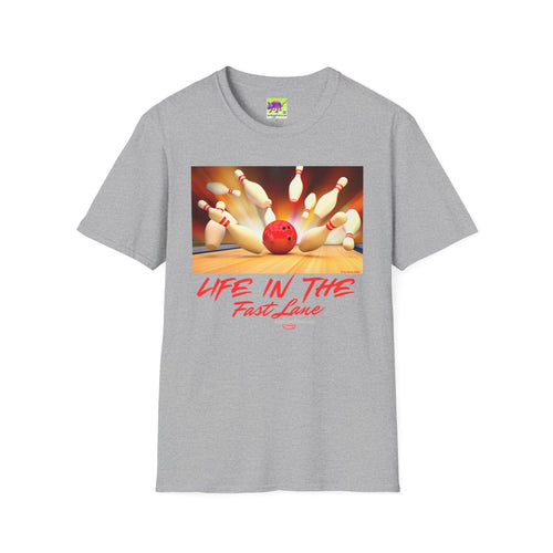 "Life in the Fast Lane" Casual Tee for Bowlers - Bowling Strike Graphic T-Shirt — Bowling Team Shirts
