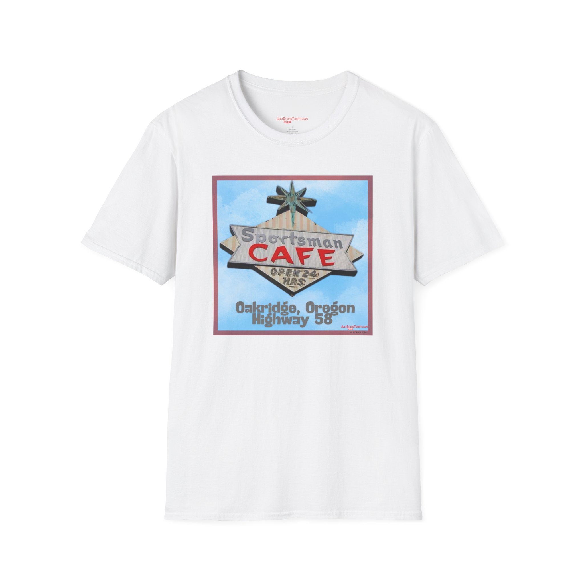 Sportsman Cafe T-Shirt — Oakridge, Oregon Highway 58 Retro Style Vintage
