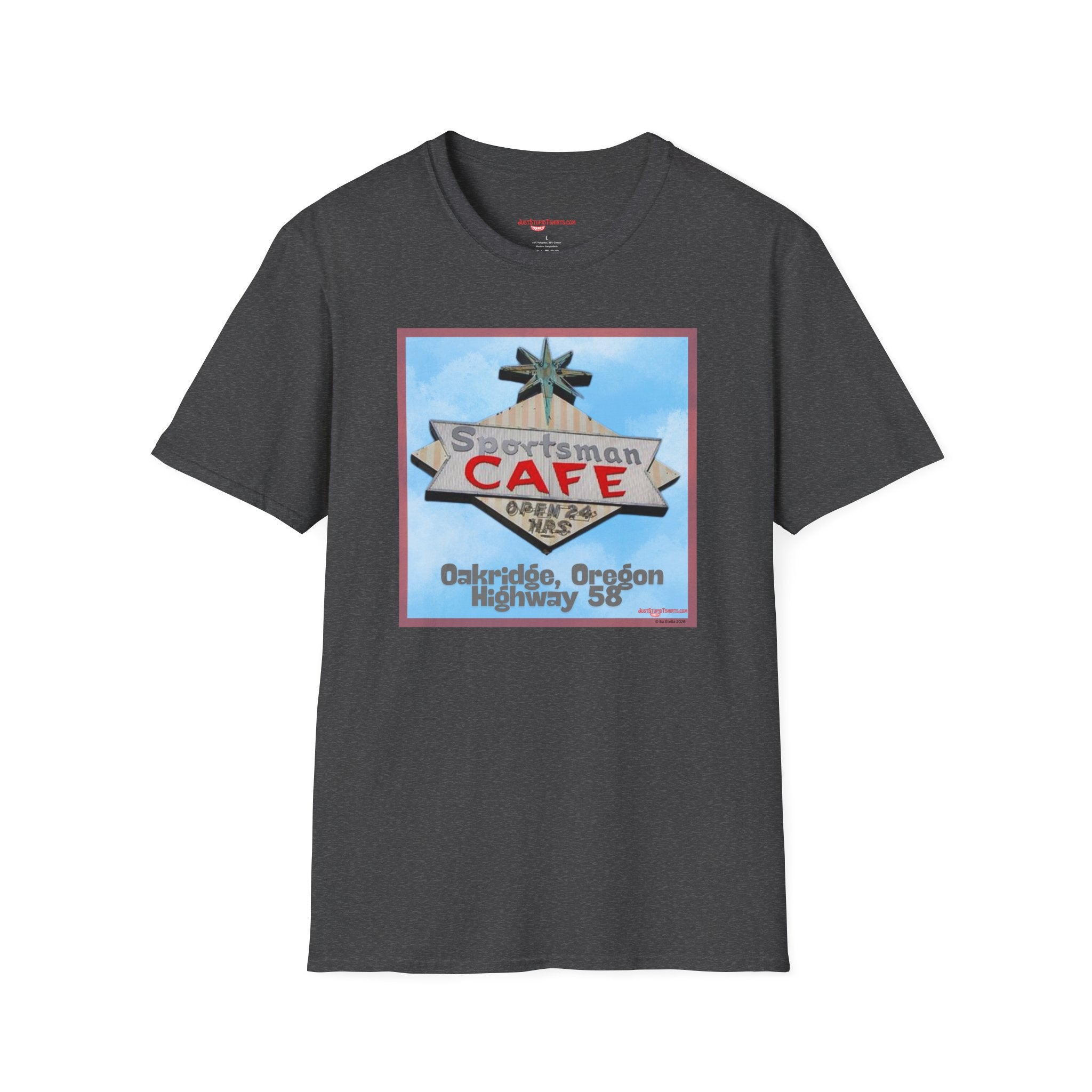 Sportsman Cafe T-Shirt — Oakridge, Oregon Highway 58 Retro Style Vintage
