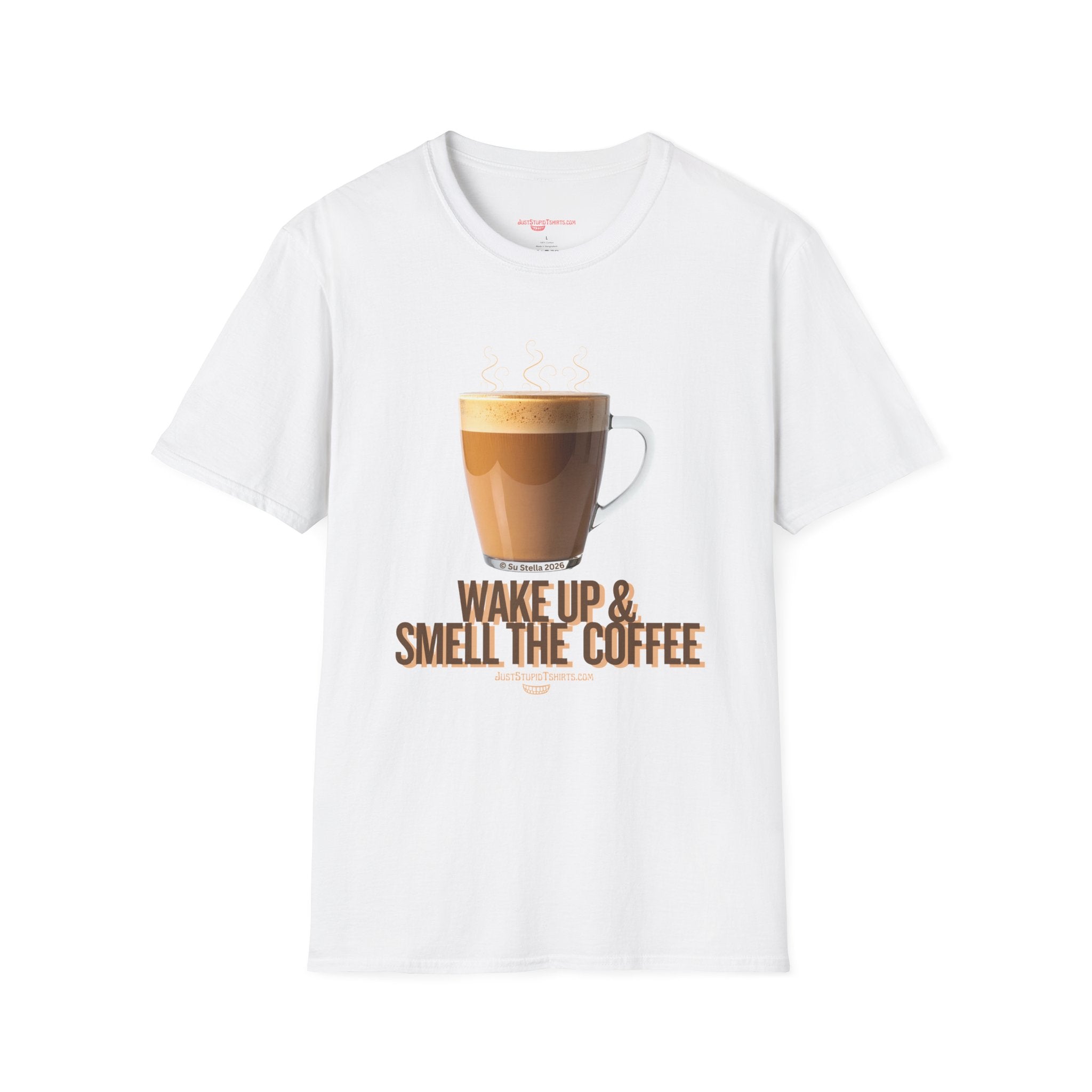 Coffee Lover T‑Shirt — “Wake Up & Smell the Coffee” Graphic Tee