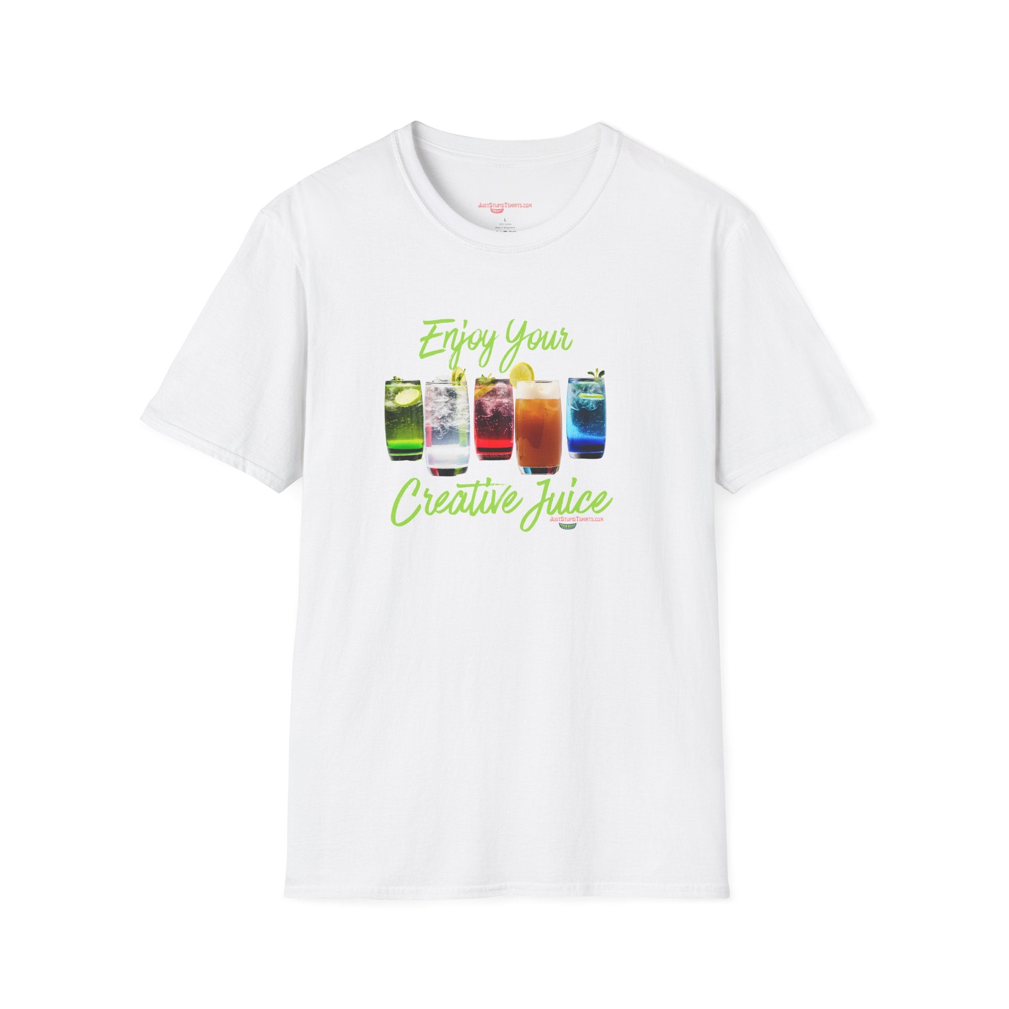 Enjoy Your Creative Juice- Your artsy side is showing- Unisex Softstyle T-Shirt, bartender shirt, artist shirt,