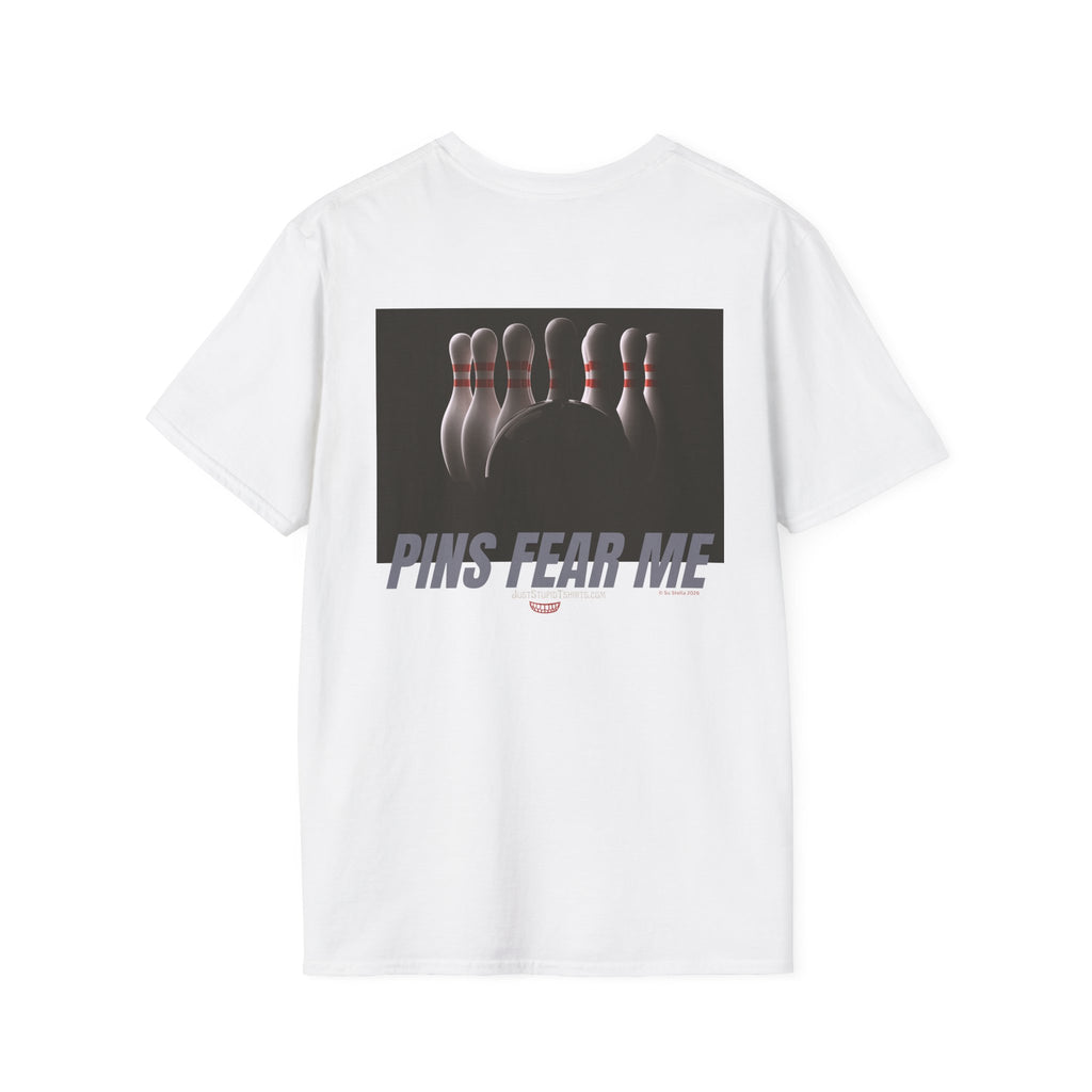 Pins Fear Me T-Shirt — 2 sided Bowling Horror Graphic Tee- League Shirt- Bowlers Gift