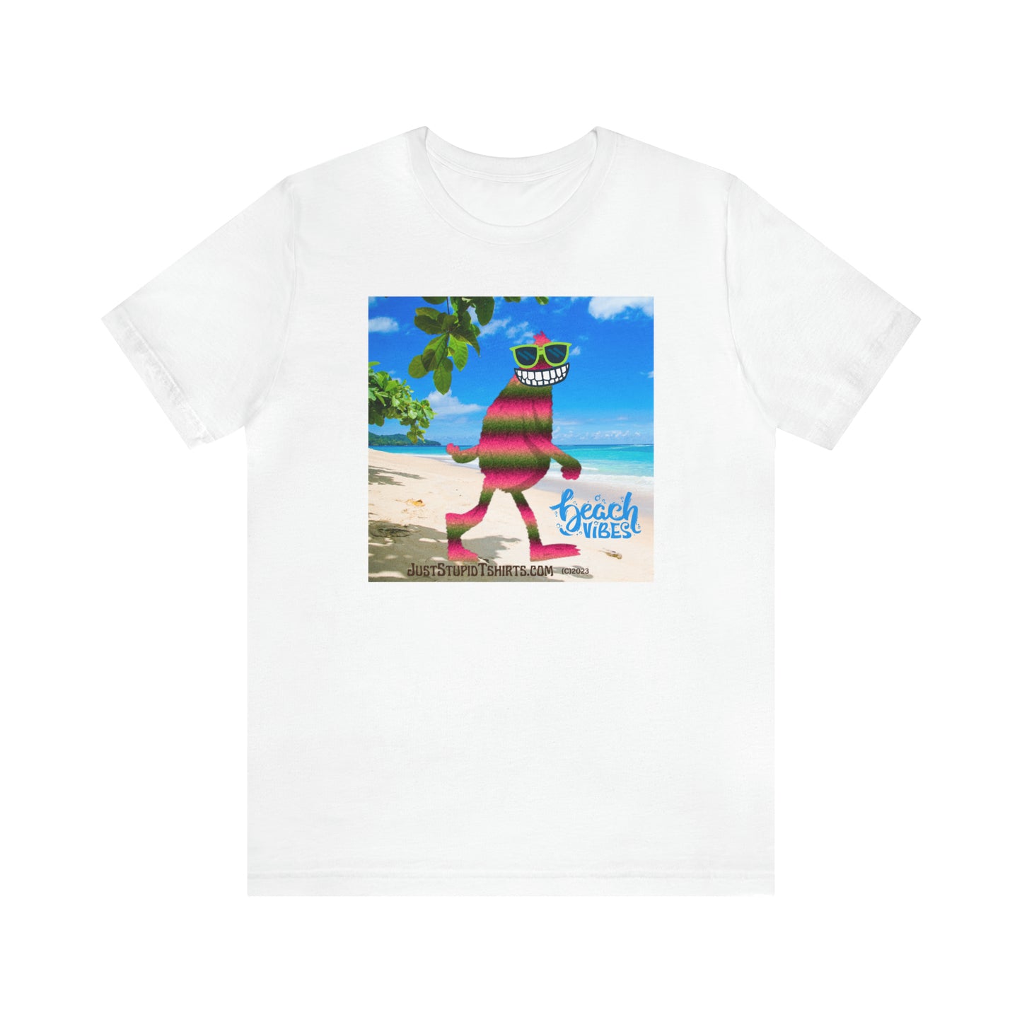 Beach Vibes Squatch Unisex Jersey Short Sleeve Tee- Big Foot Gifts, Yeti Tshirt,