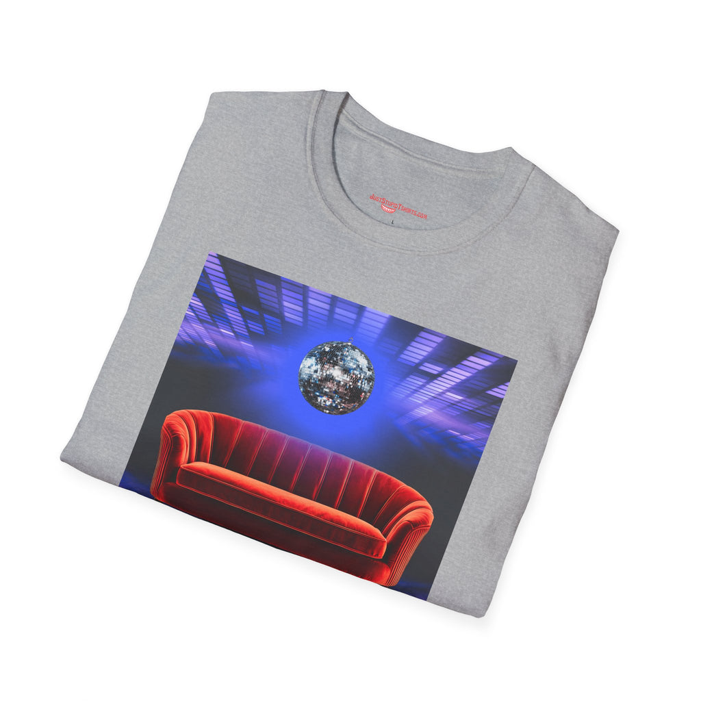 'Love Seat Lover'  ~Retro Disco Sofa T-Shirt — Sexy Red Velvet Love Seat  Graphic Tee- Feel the love