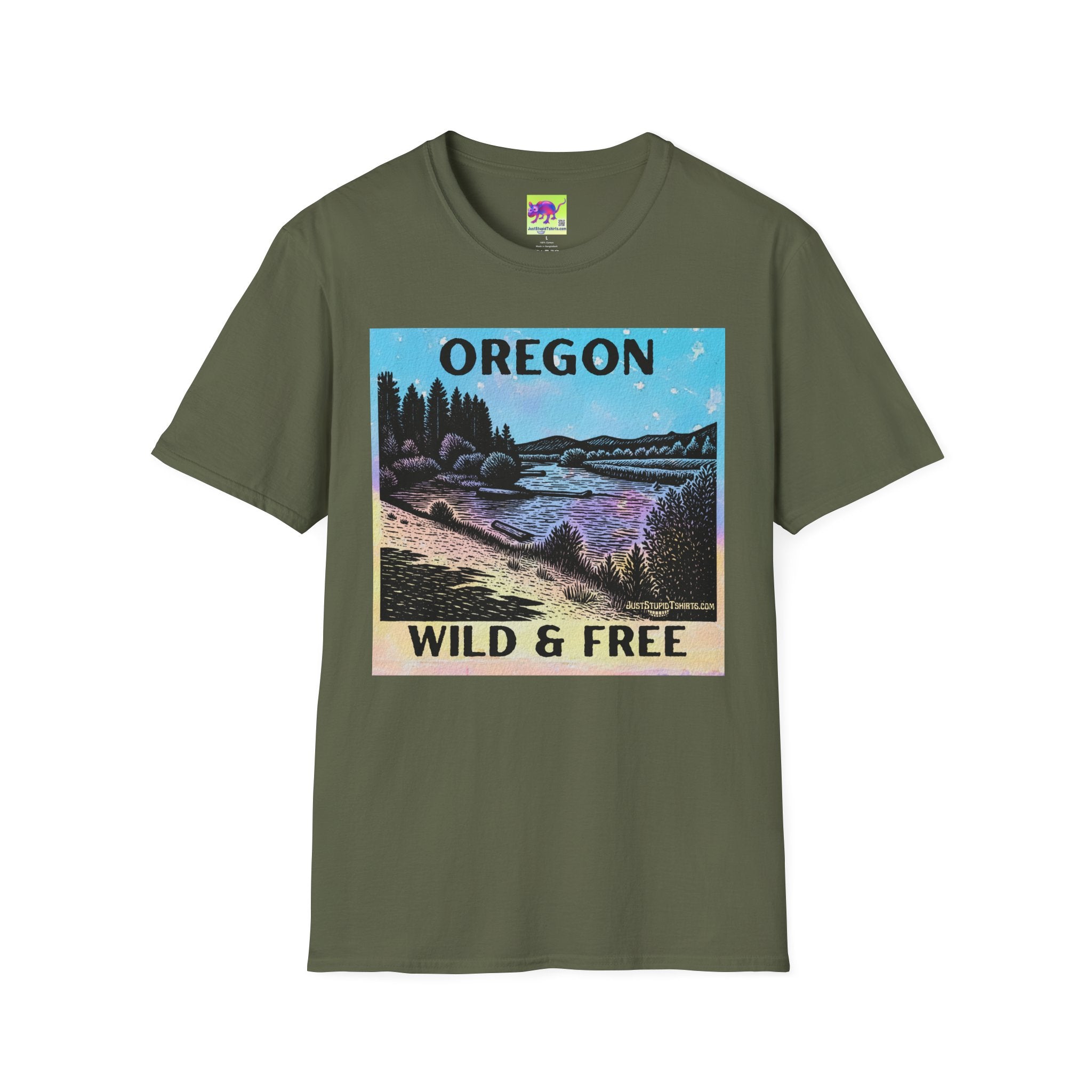 Oregon Wild & Free Scenic T-Shirt — Harris Beach, Oregon Vintage River Landscape Tee