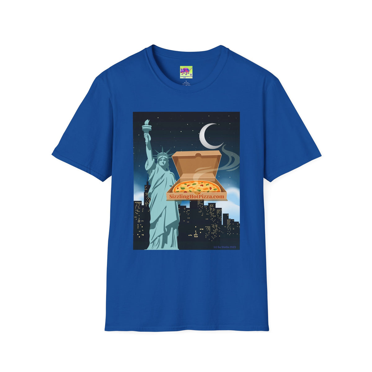 Pizza Night in NYC T-Shirt — Statue of Liberty City Slice Tee