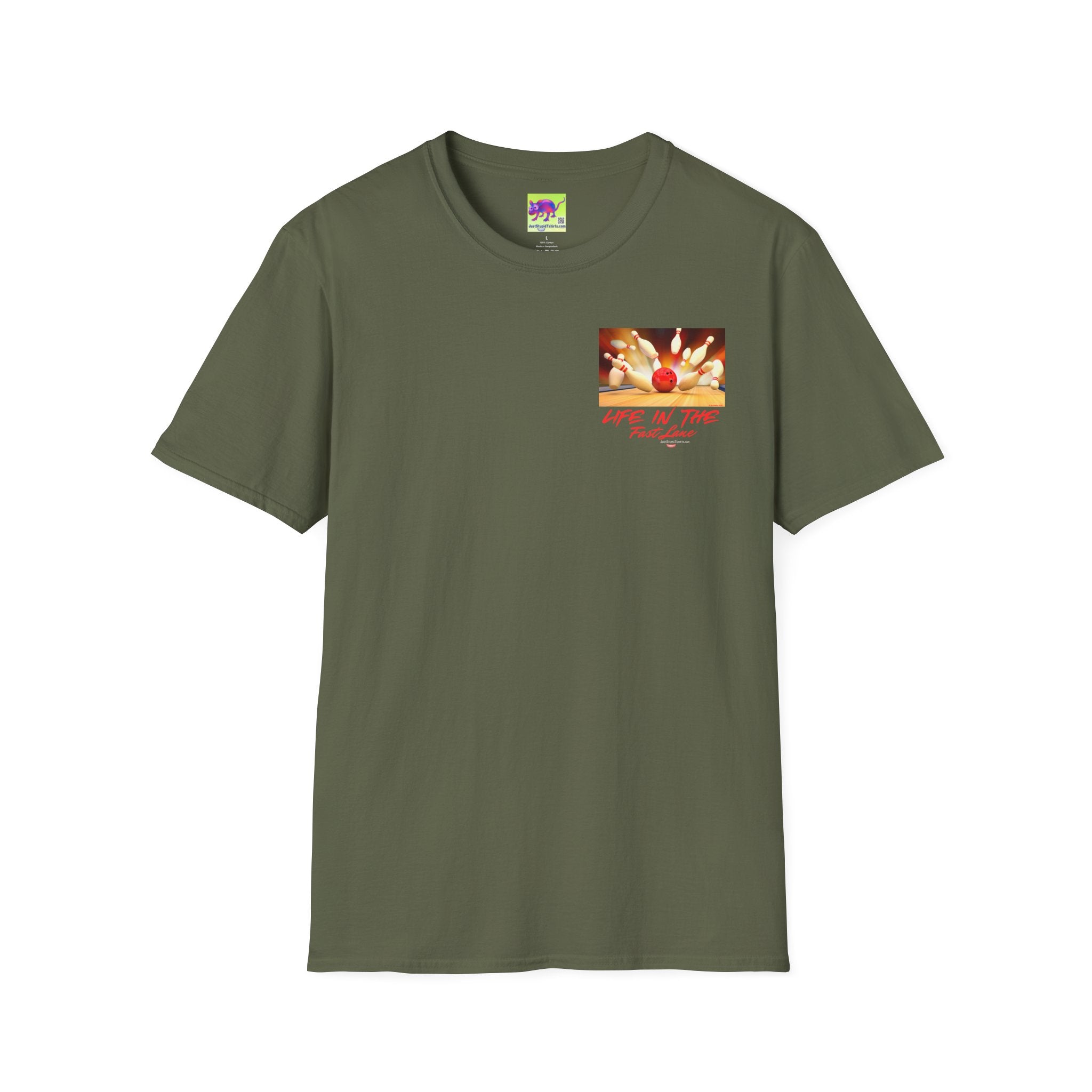 'Life in the Fast Lane' Bowling Graphic Tee- 2 sided Bowling Shirt- League Night shirt