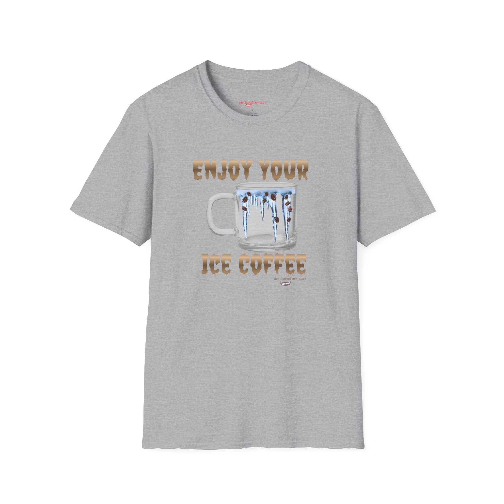 "Enjoy Your Ice Coffee"- Ice Coffee Graphic T-Shirt — Coffee Lovers Gift- Mom- Dad- Grad gifts