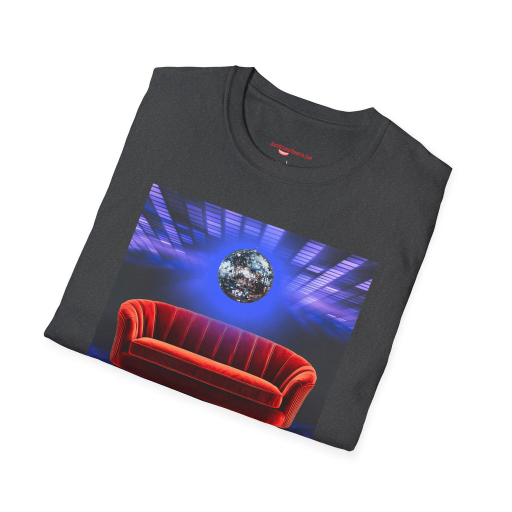 'Love Seat Lover'  ~Retro Disco Sofa T-Shirt — Sexy Red Velvet Love Seat  Graphic Tee- Feel the love