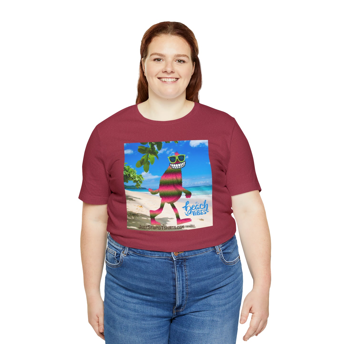 Beach Vibes Squatch Unisex Jersey Short Sleeve Tee- Big Foot Gifts, Yeti Tshirt,