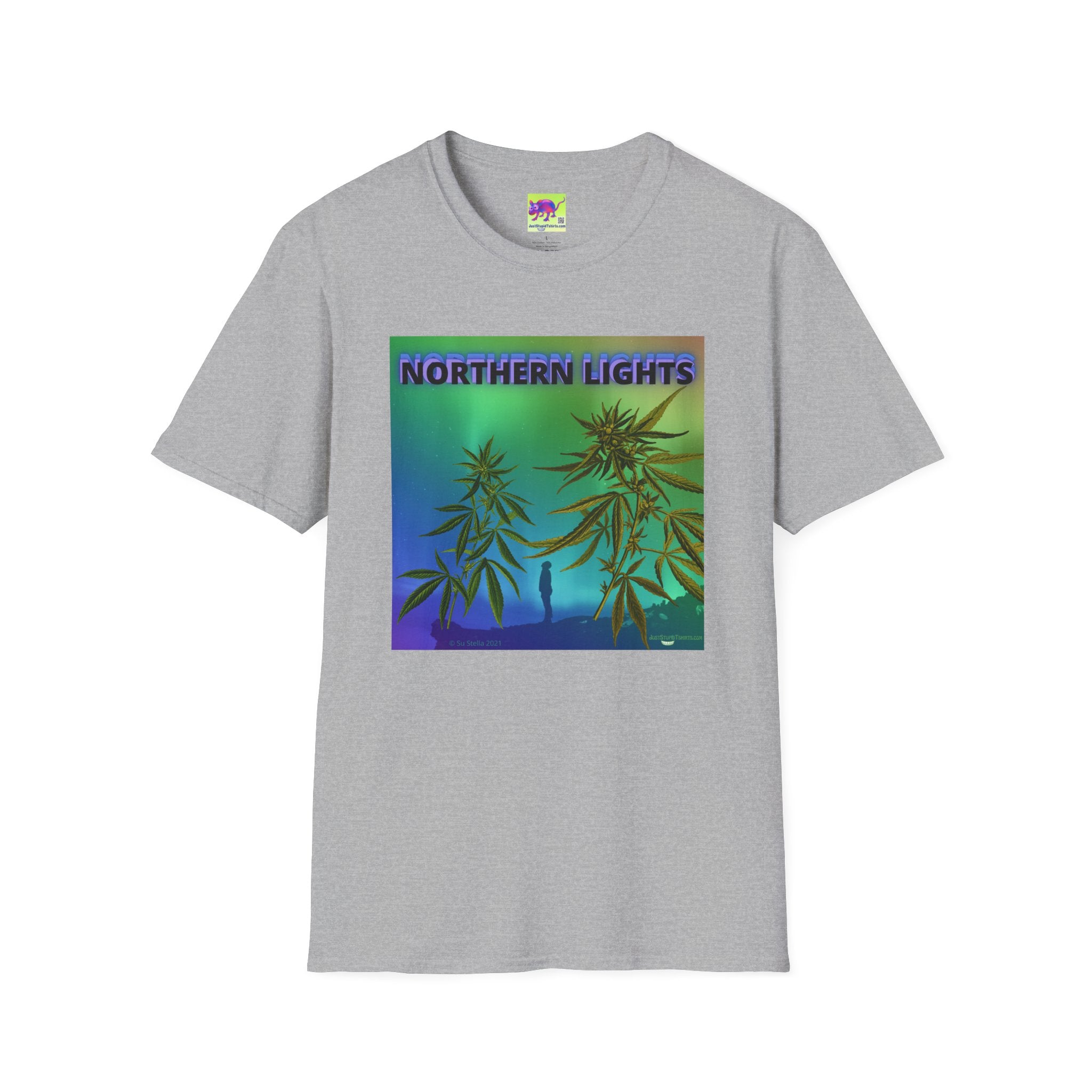 Northern Lights Cannabis Graphic T-Shirt — Psychedelic Plant Tee