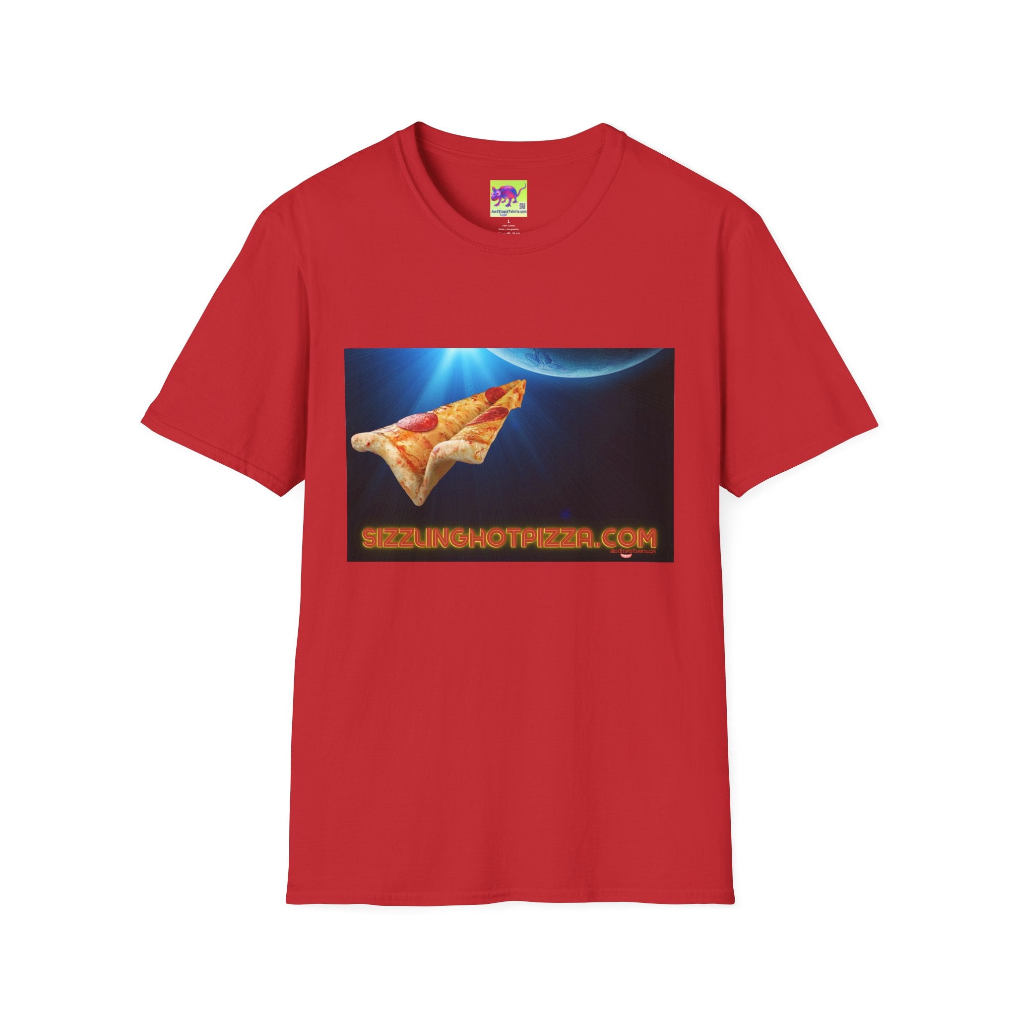 Pizza Rocket T-Shirt — Retro Space Slice Graphic Tee Sizzling Hot Pizza on the fly