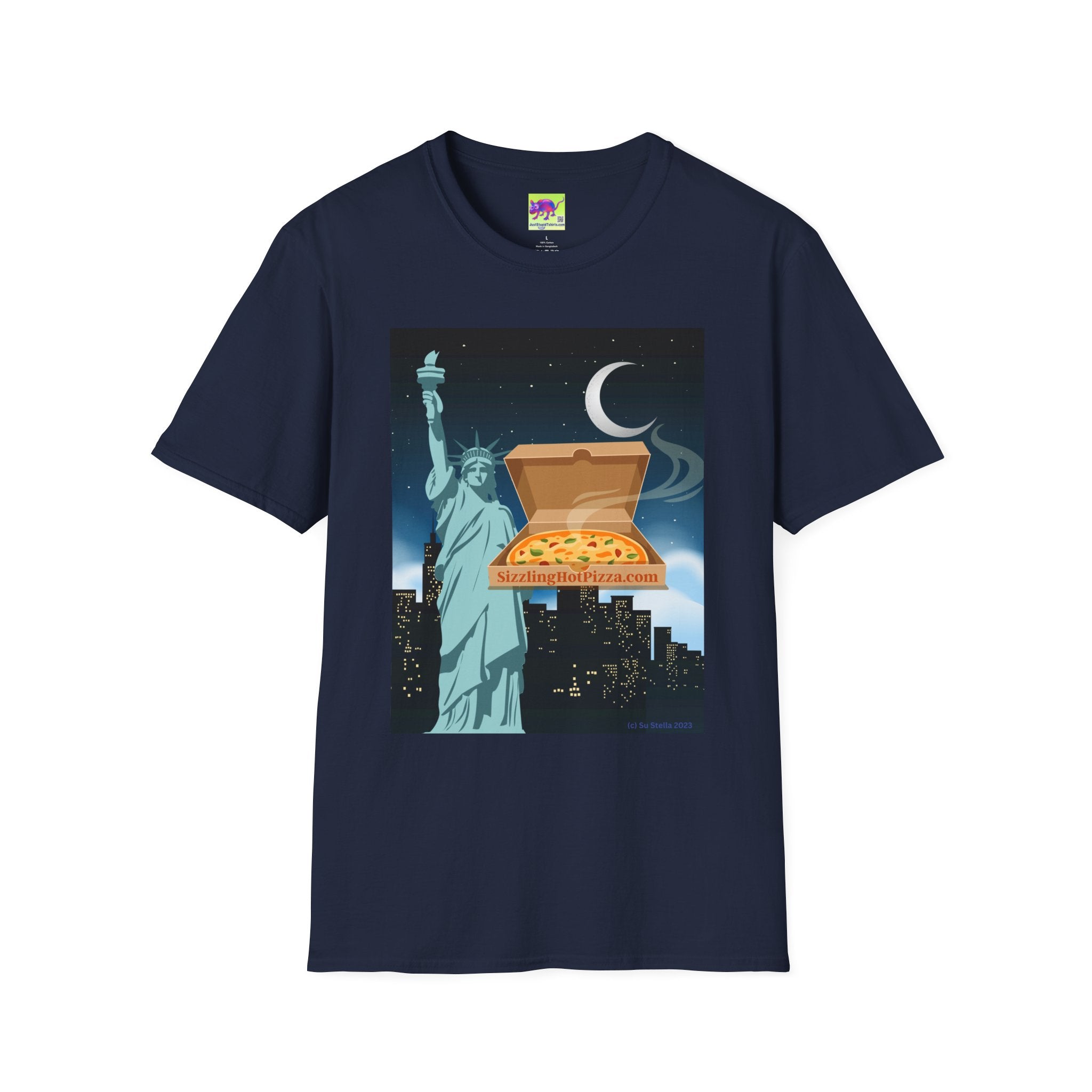 Pizza Night in NYC T-Shirt — Statue of Liberty City Slice Tee
