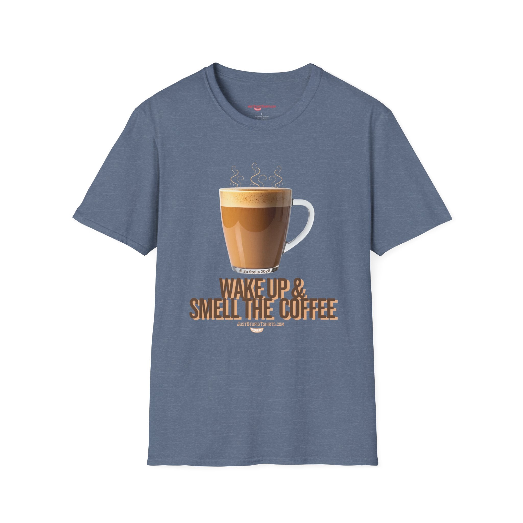 Coffee Lover T‑Shirt — “Wake Up & Smell the Coffee” Graphic Tee