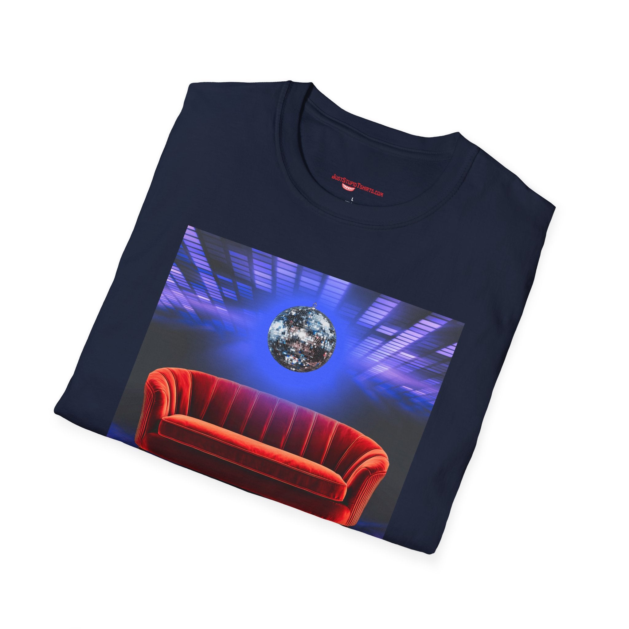'Love Seat Lover'  ~Retro Disco Sofa T-Shirt — Sexy Red Velvet Love Seat  Graphic Tee- Feel the love