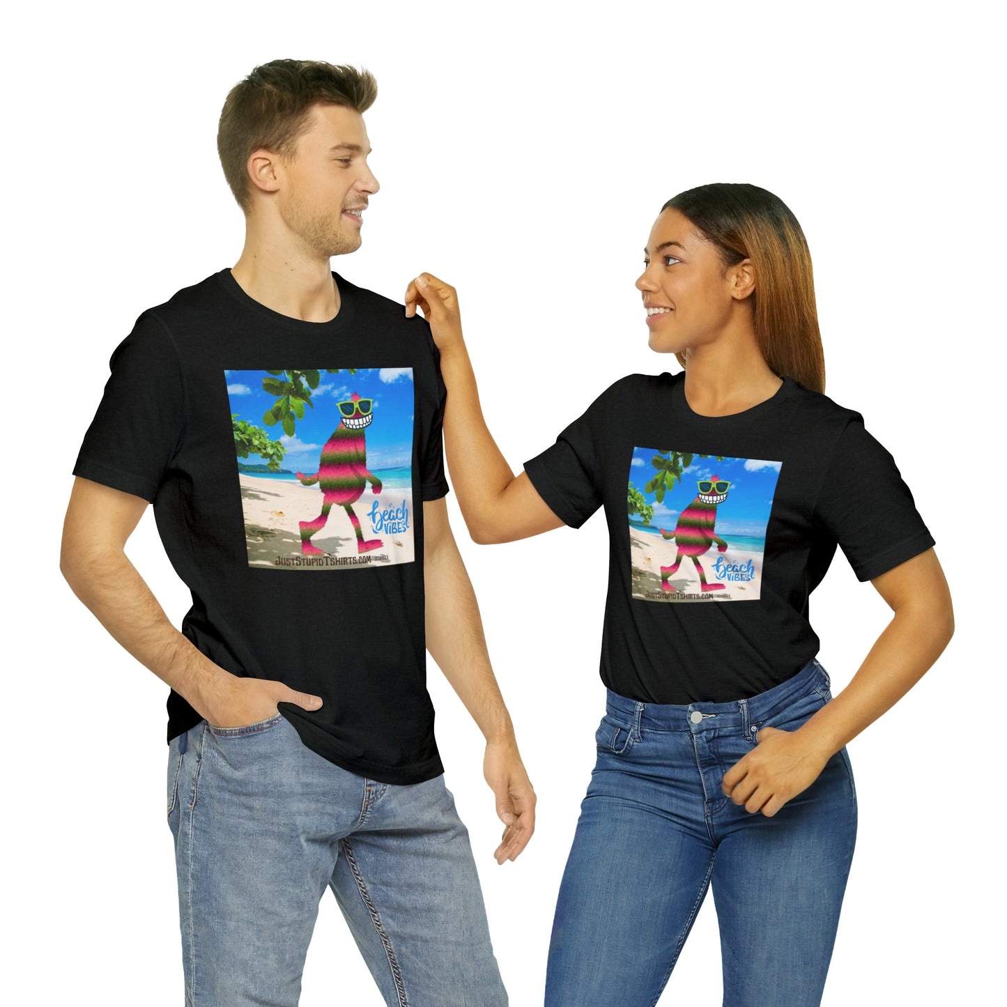 Beach Vibes Squatch Unisex Jersey Short Sleeve Tee- Big Foot Gifts, Yeti Tshirt,