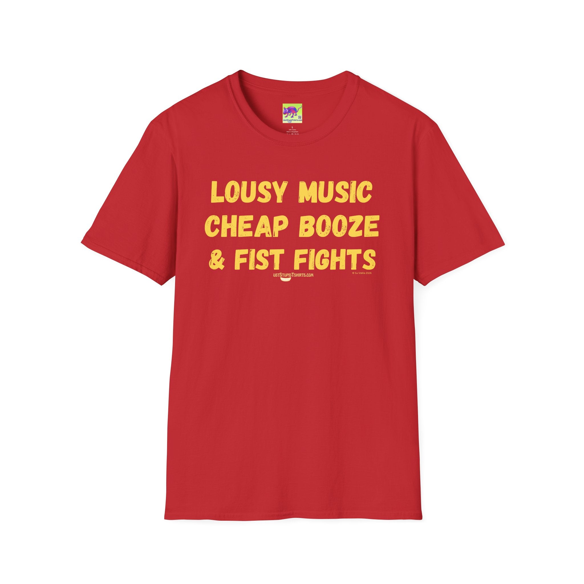 Live Music, Cheap Booze & Fist Fights T-Shirt — Funny Concert Graphic Tee- party shirts- novelty shirts-