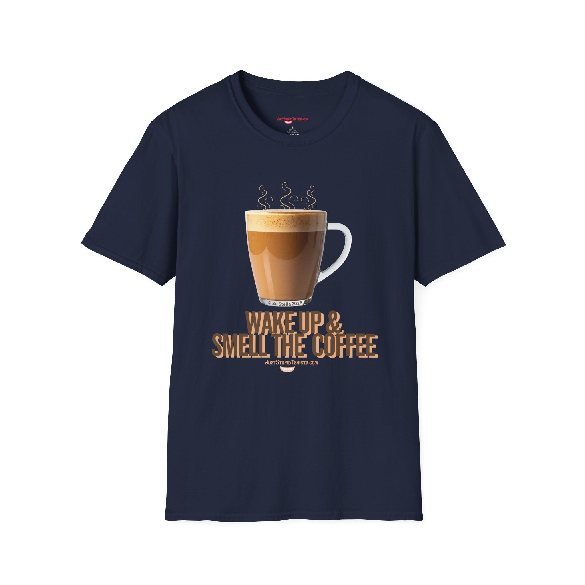 Coffee Lover T‑Shirt — “Wake Up & Smell the Coffee” Graphic Tee