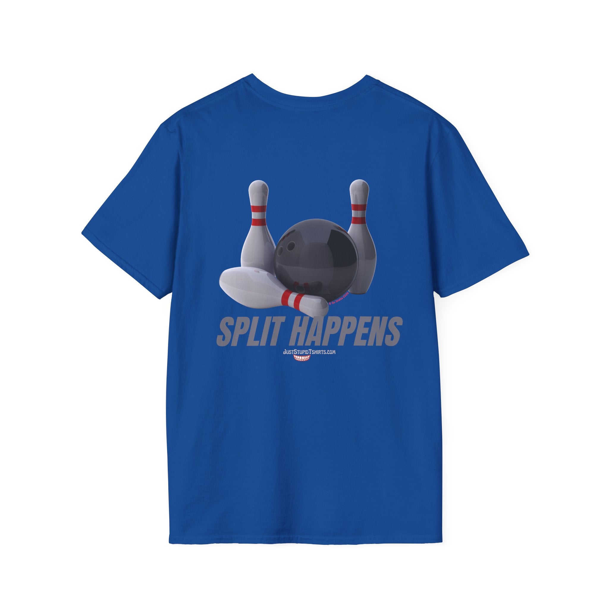 Split Happens Bowling T-Shirt —2 sided - Funny Bowling Shirt- bowling gear