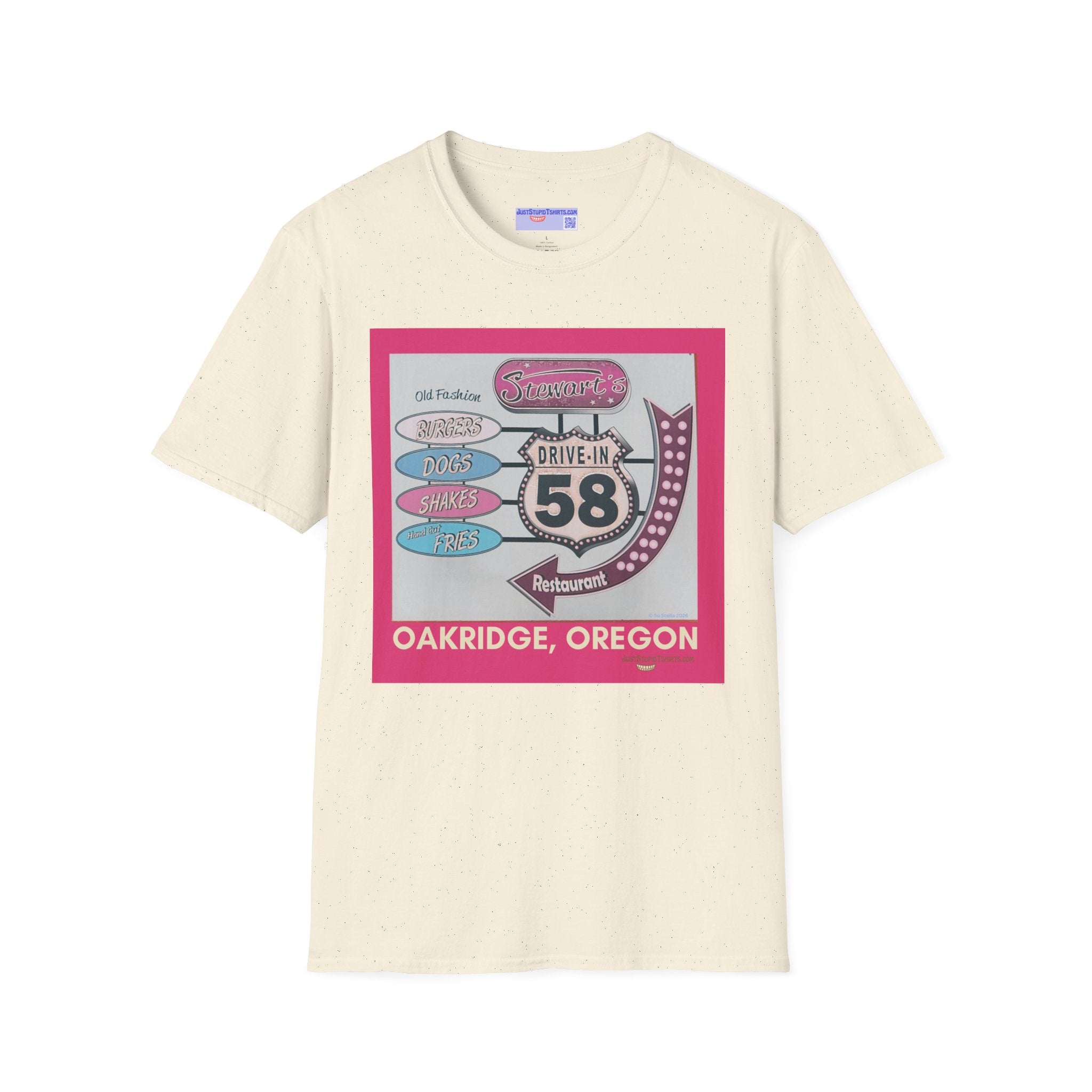 Stewart's 58 a Classic Drive-In Highway 58 series T-Shirt — Oakridge, Oregon Retro Diner Graphic Tee- Oregon Tourist