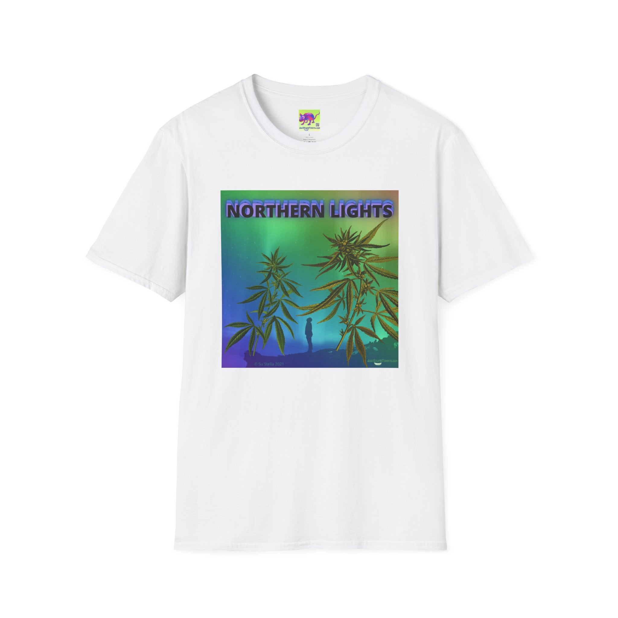 Northern Lights Cannabis Graphic T-Shirt — Psychedelic Plant Tee
