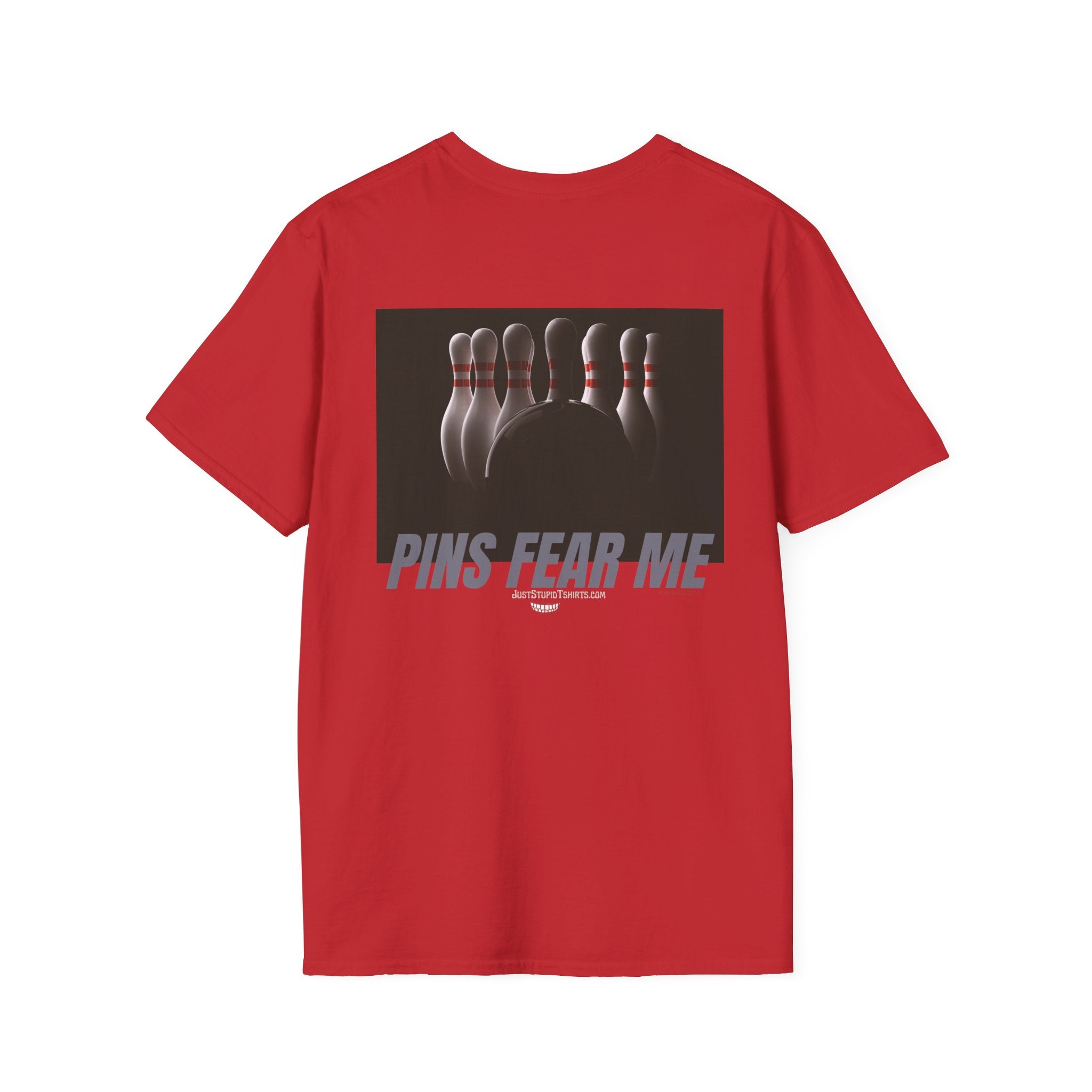 Pins Fear Me T-Shirt — 2 sided Bowling Horror Graphic Tee- League Shirt- Bowlers Gift