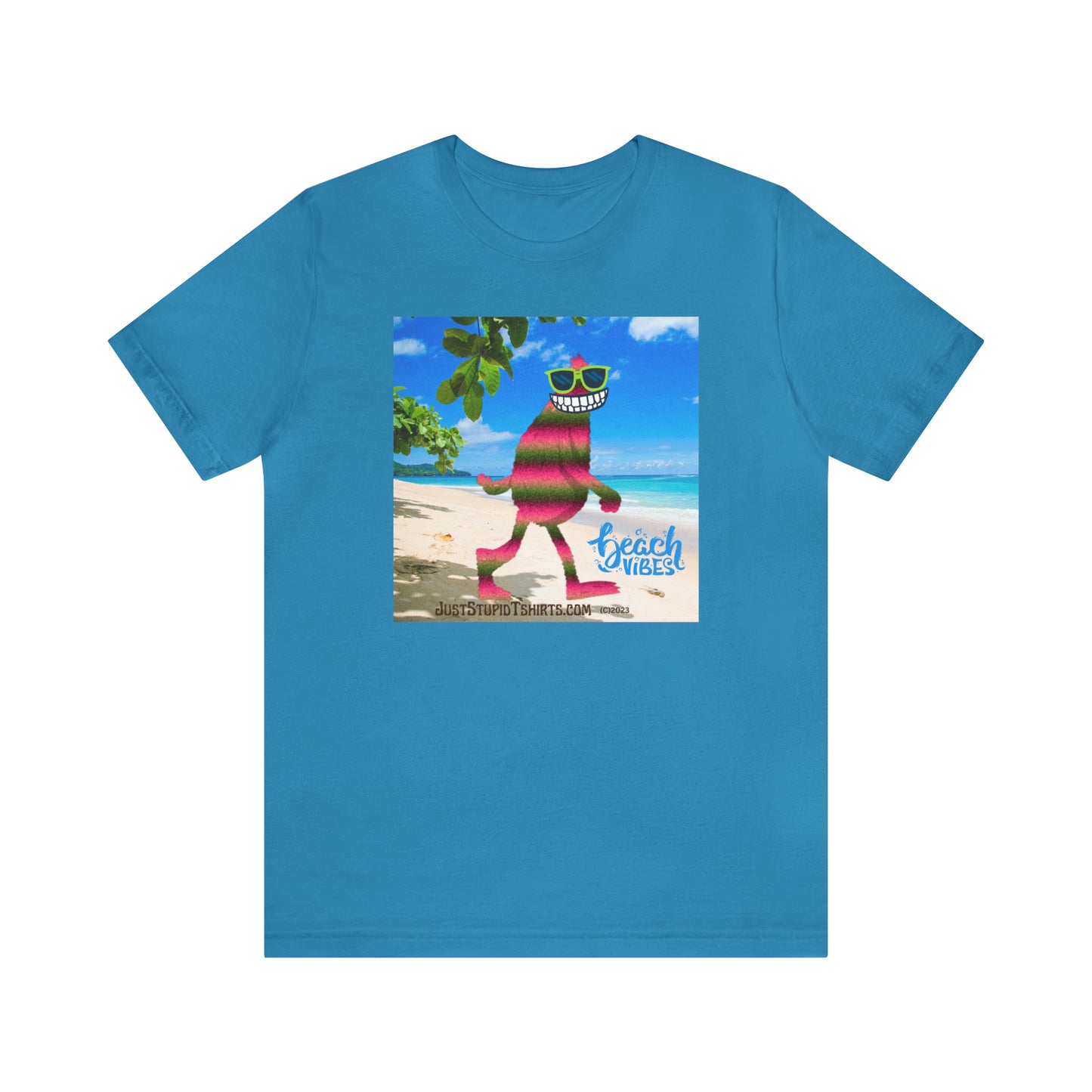 Beach Vibes Squatch Unisex Jersey Short Sleeve Tee- Big Foot Gifts, Yeti Tshirt,