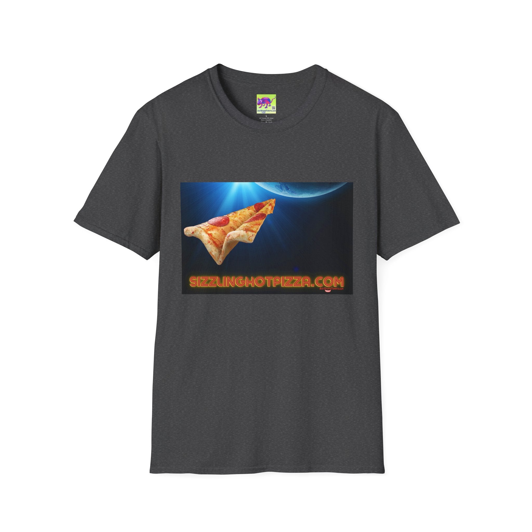 Pizza Rocket T-Shirt — Retro Space Slice Graphic Tee Sizzling Hot Pizza on the fly