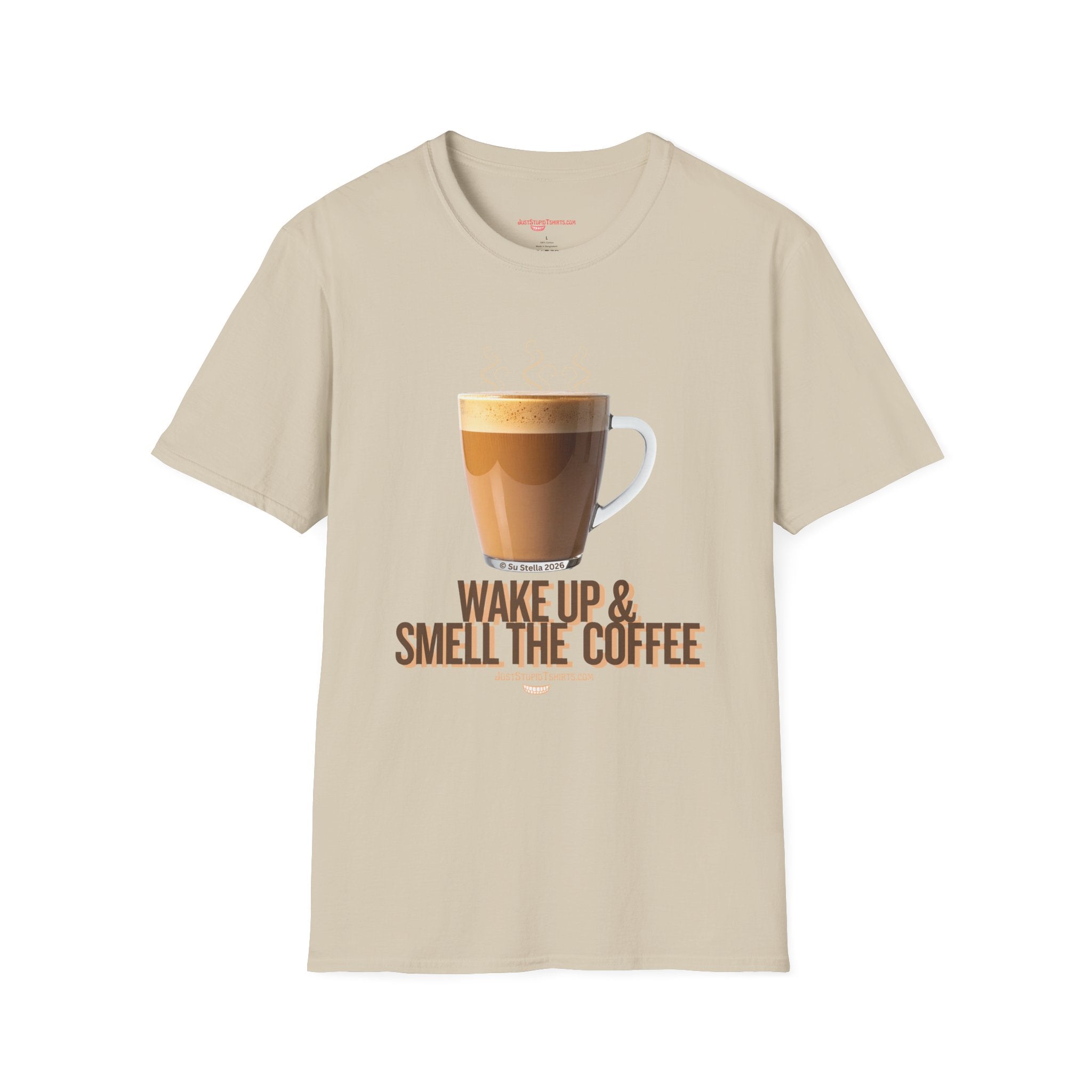 Coffee Lover T‑Shirt — “Wake Up & Smell the Coffee” Graphic Tee