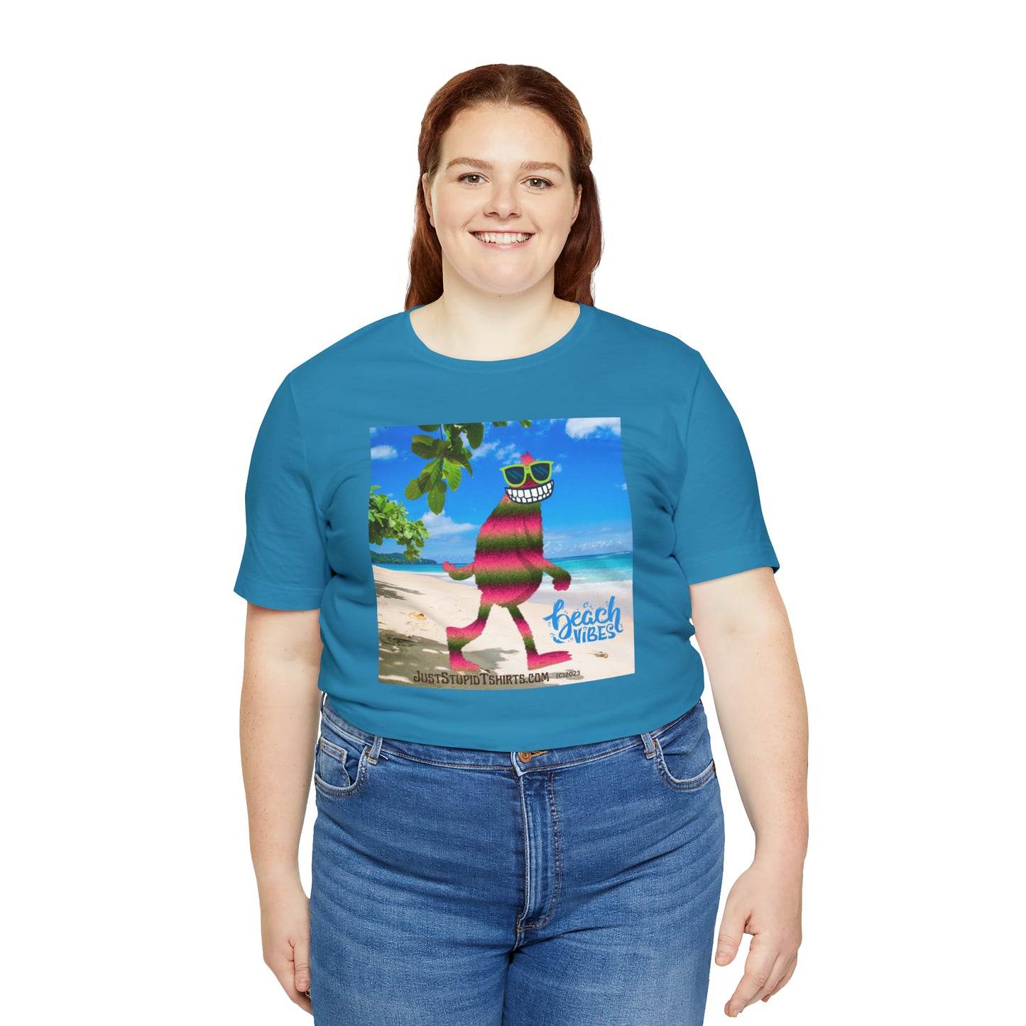 Beach Vibes Squatch Unisex Jersey Short Sleeve Tee- Big Foot Gifts, Yeti Tshirt,