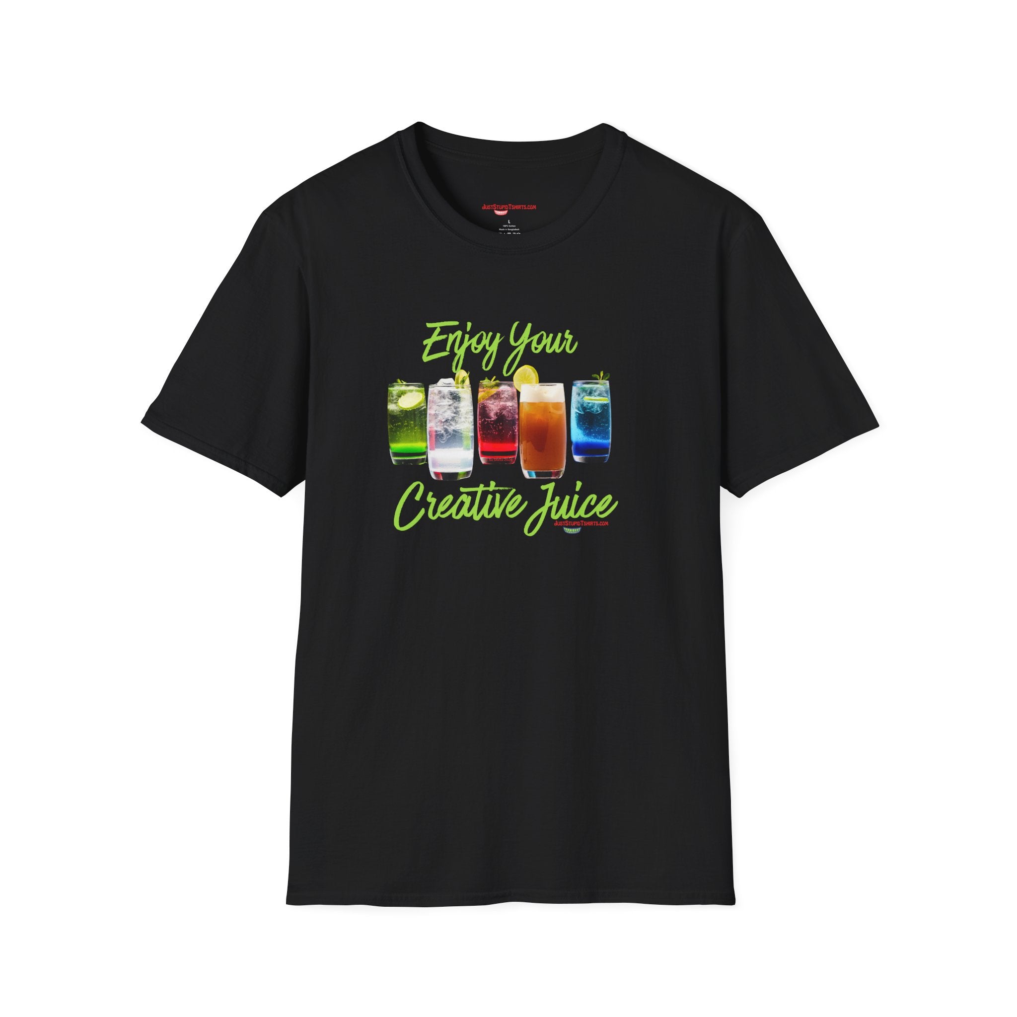 Enjoy Your Creative Juice- Your artsy side is showing- Unisex Softstyle T-Shirt, bartender shirt, artist shirt,