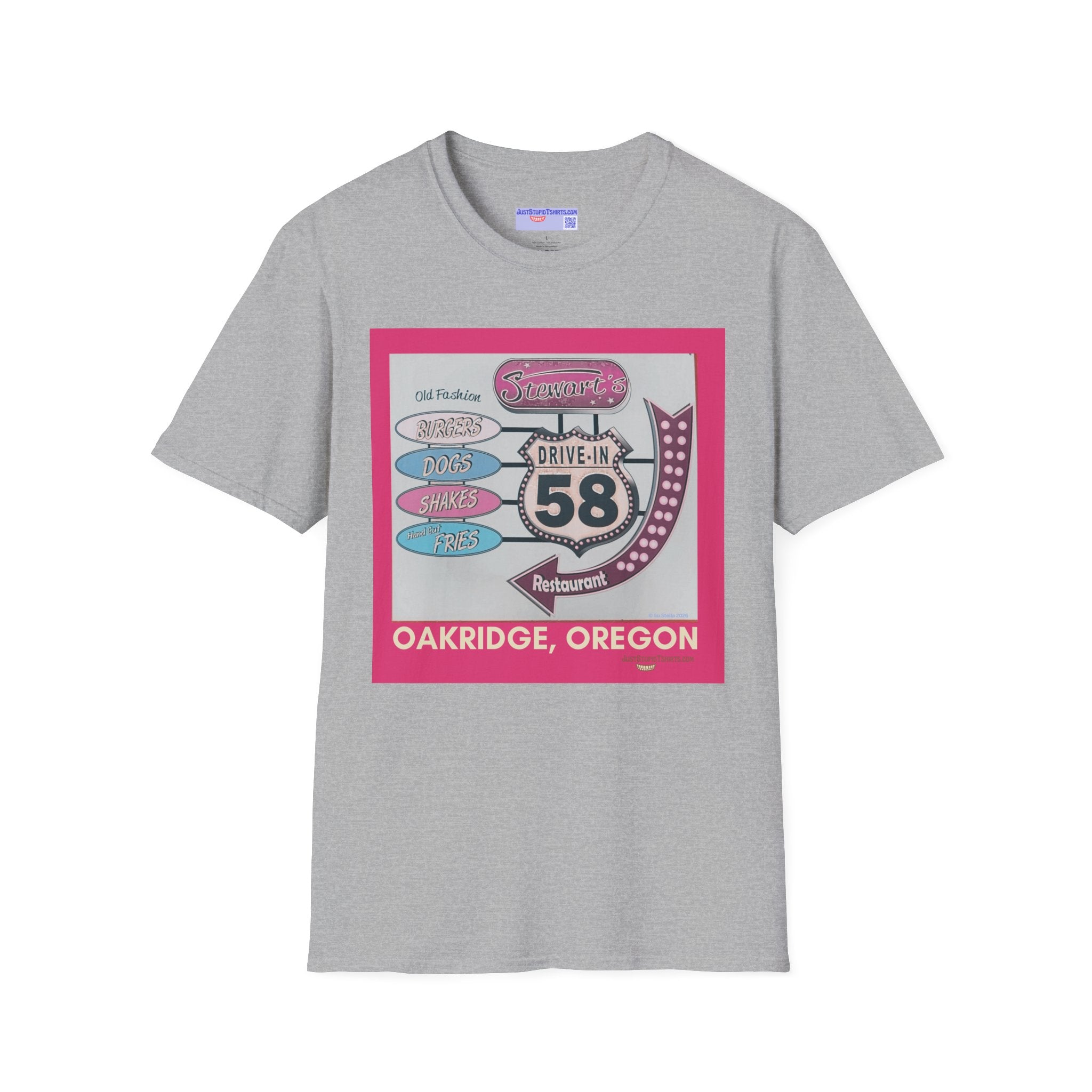 Stewart's 58 a Classic Drive-In Highway 58 series T-Shirt — Oakridge, Oregon Retro Diner Graphic Tee- Oregon Tourist