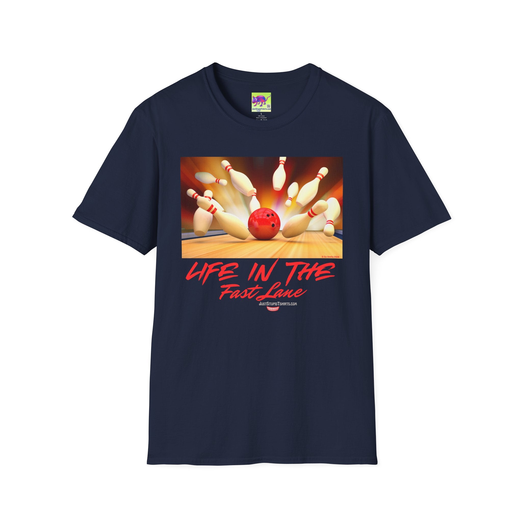 "Life in the Fast Lane" Casual Tee for Bowlers - Bowling Strike Graphic T-Shirt — Bowling Team Shirts