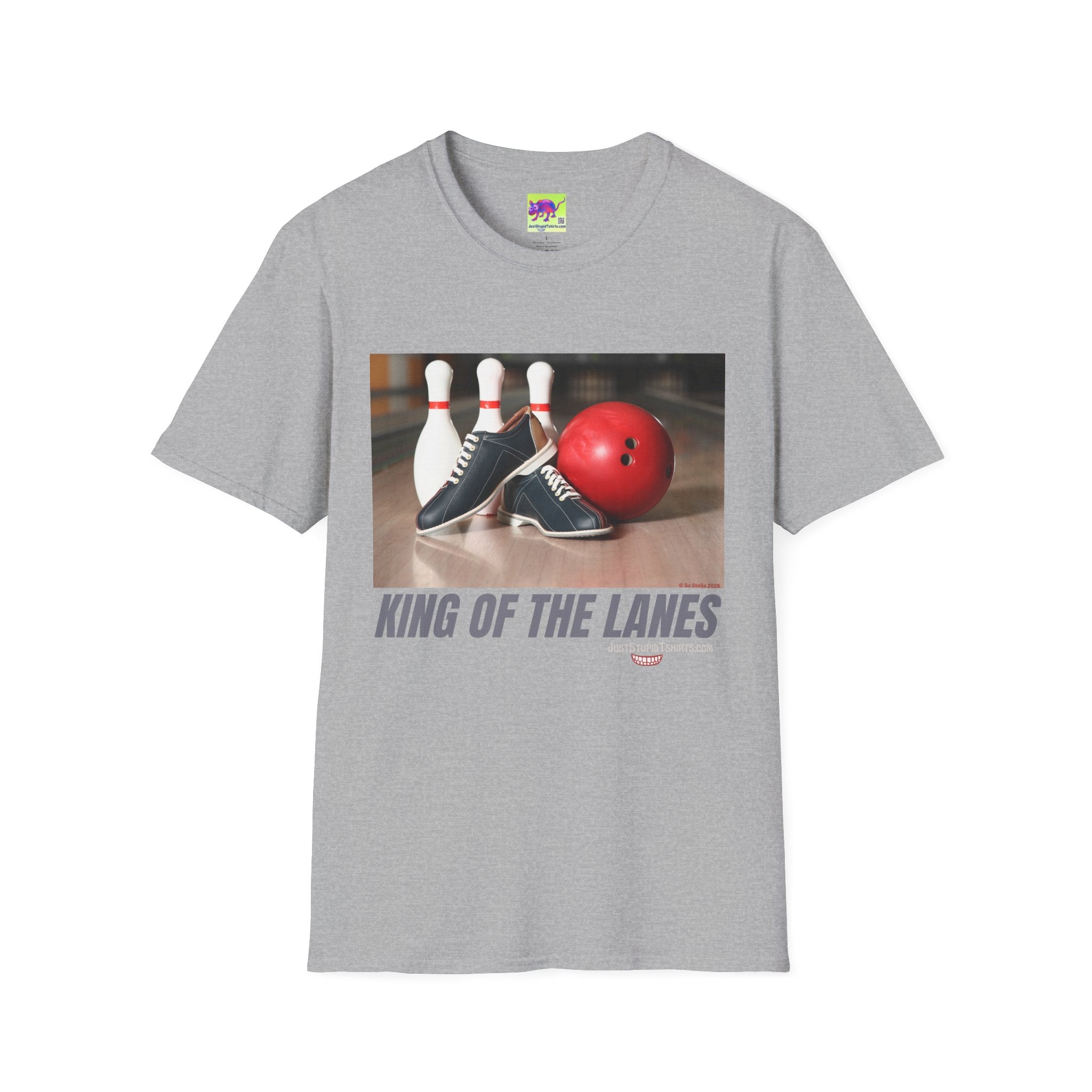 King of the Lanes-  Retro Bowling Ball & Pins Tee- Bowling T-Shirt - League Night Bowlers Shirt