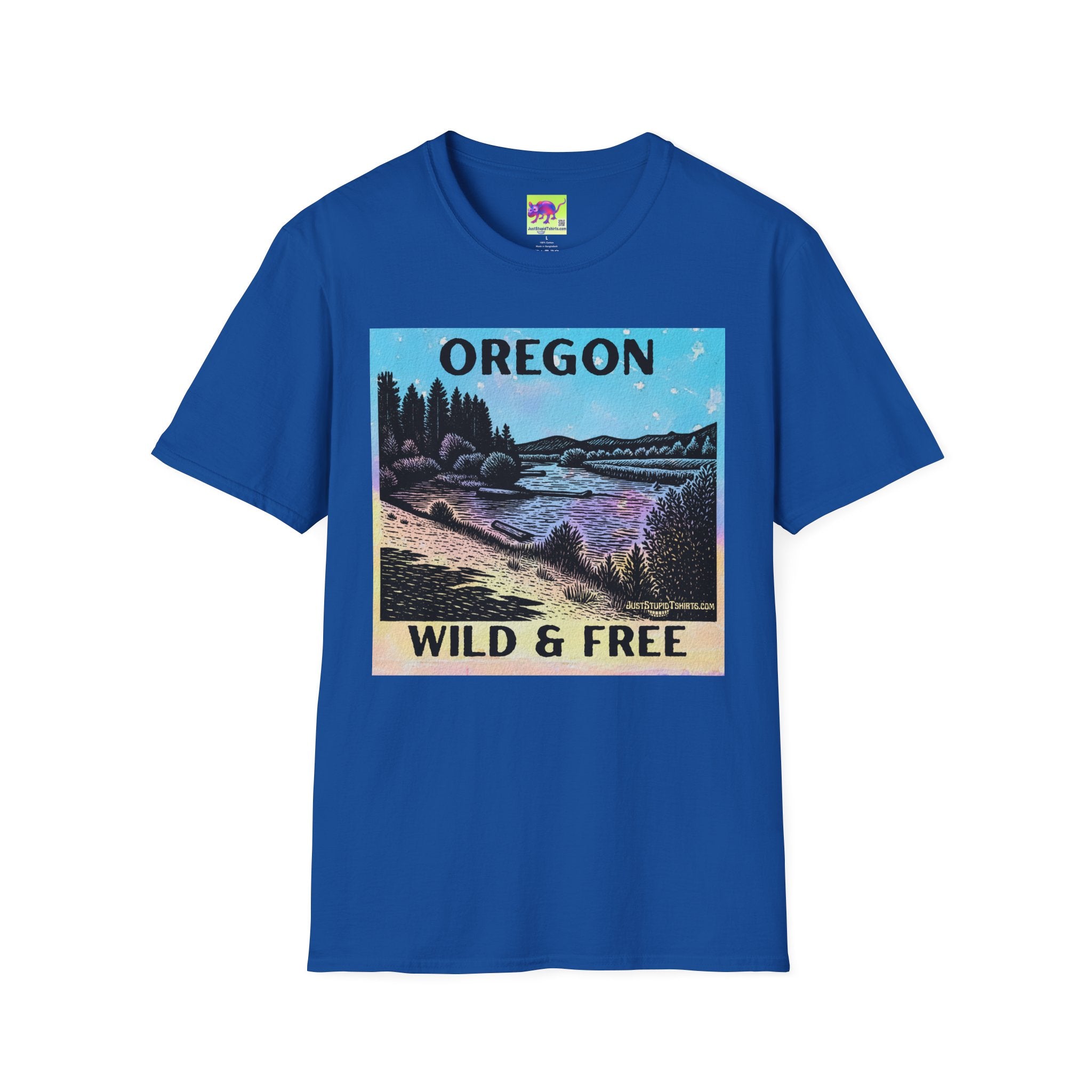 Oregon Wild & Free Scenic T-Shirt — Harris Beach, Oregon Vintage River Landscape Tee