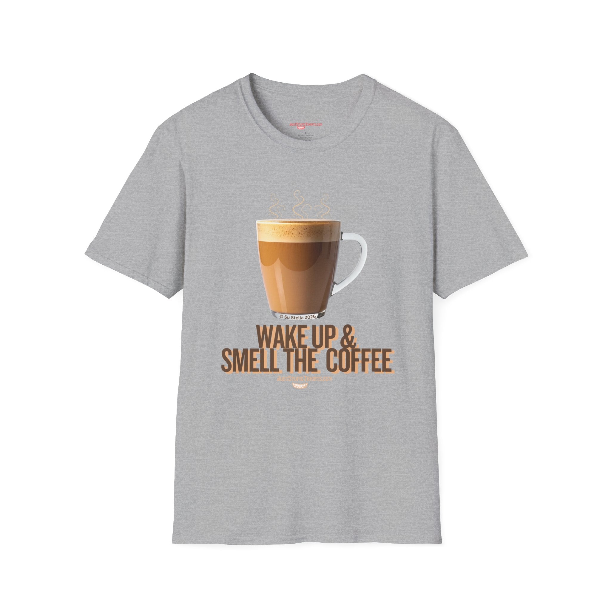 Coffee Lover T‑Shirt — “Wake Up & Smell the Coffee” Graphic Tee