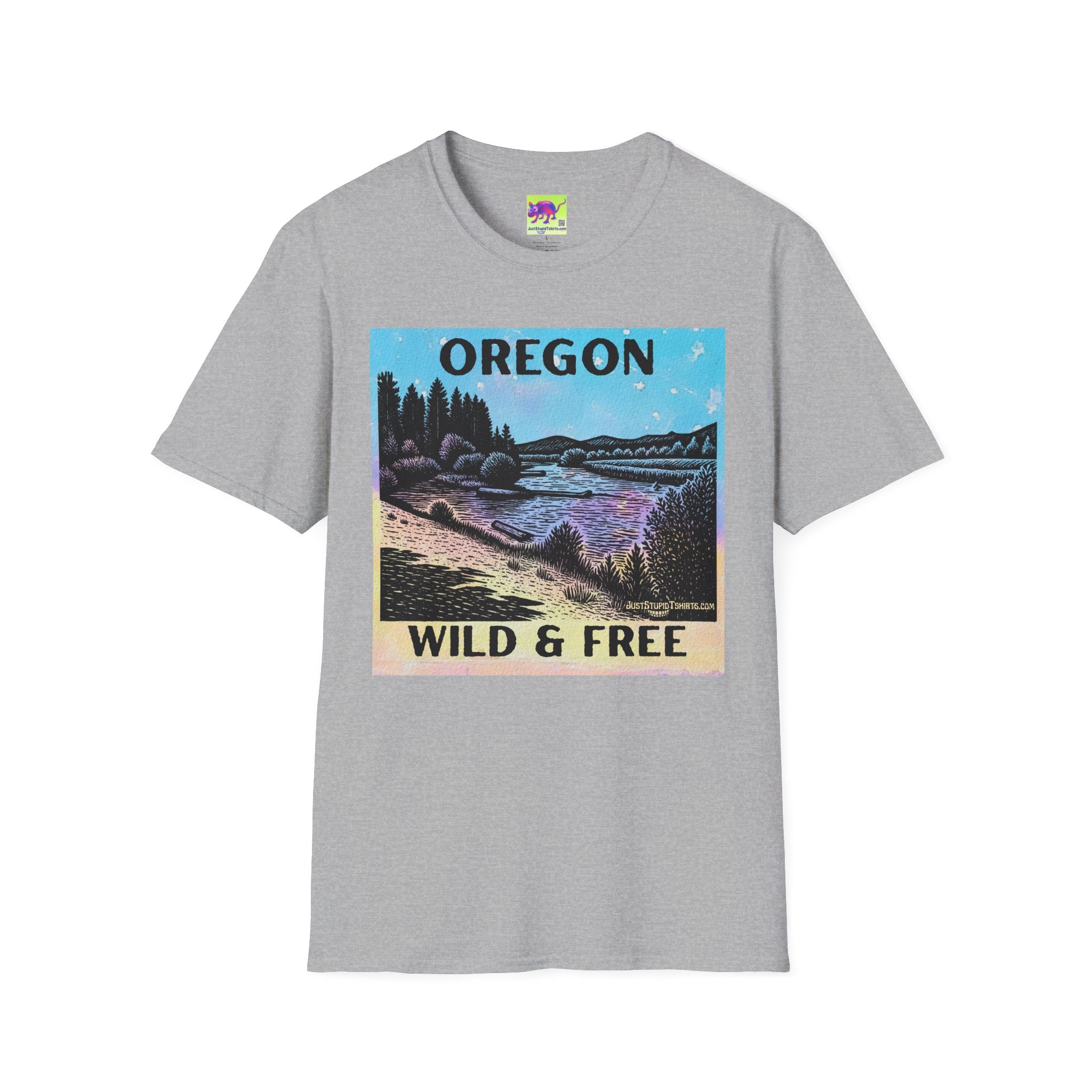 Oregon Wild & Free Scenic T-Shirt — Harris Beach, Oregon Vintage River Landscape Tee